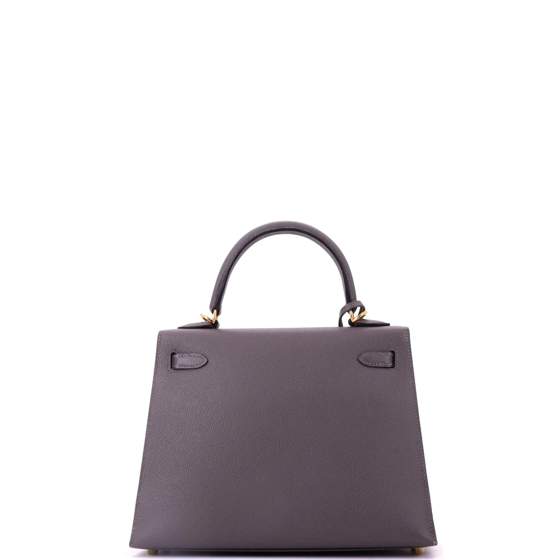 Kelly Handbag Grey Epsom with Gold Hardware 25 - Image 4