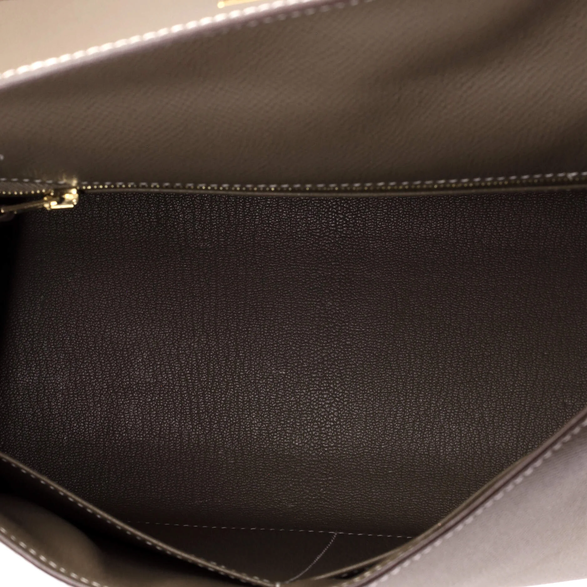 Kelly Handbag Grey Epsom with Gold Hardware 28 - Image 6