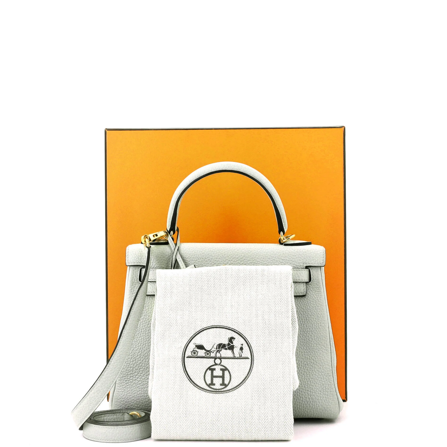 Kelly Handbag Grey Togo with Gold Hardware 25 - Image 2