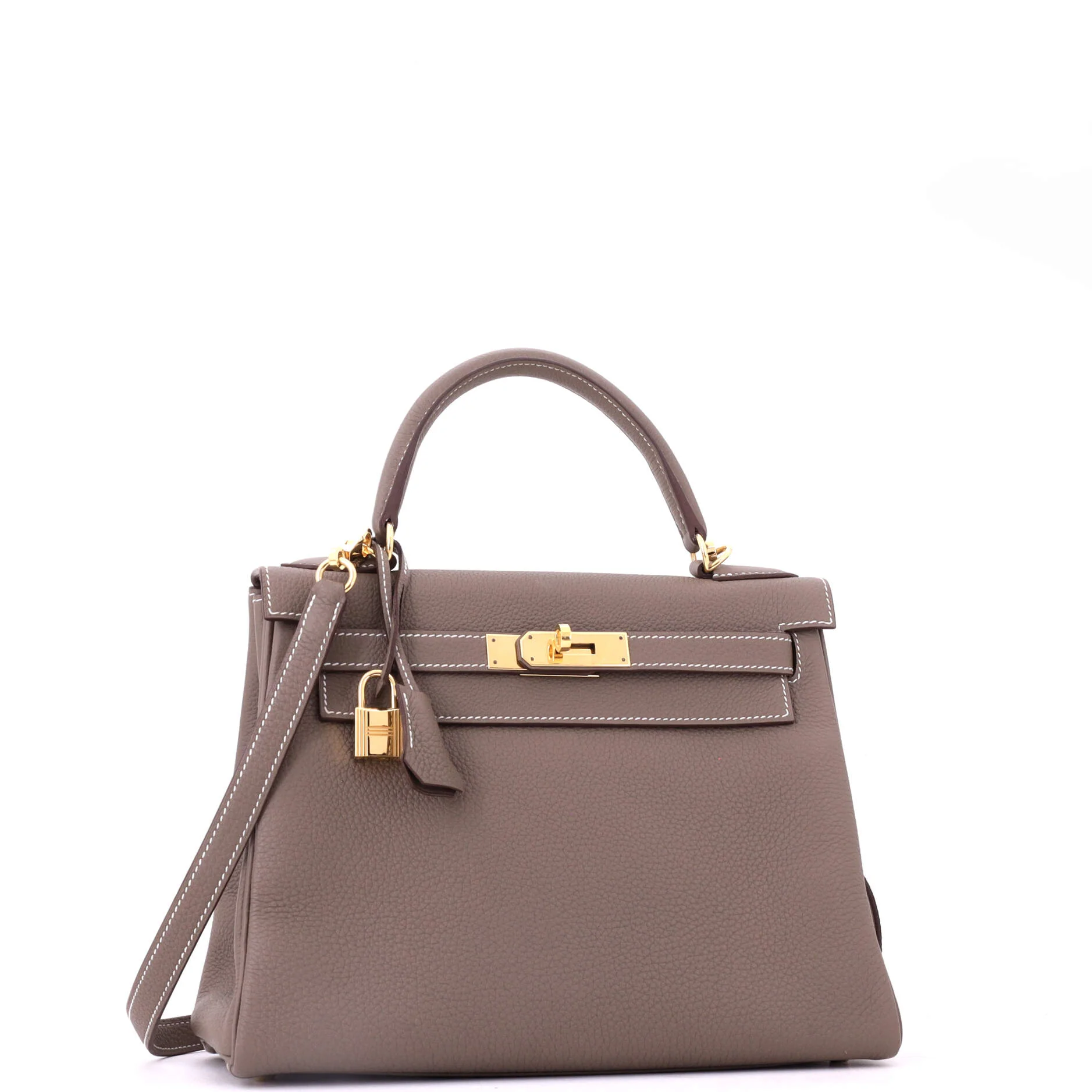 Kelly Handbag Grey Togo with Gold Hardware 28 - Image 3