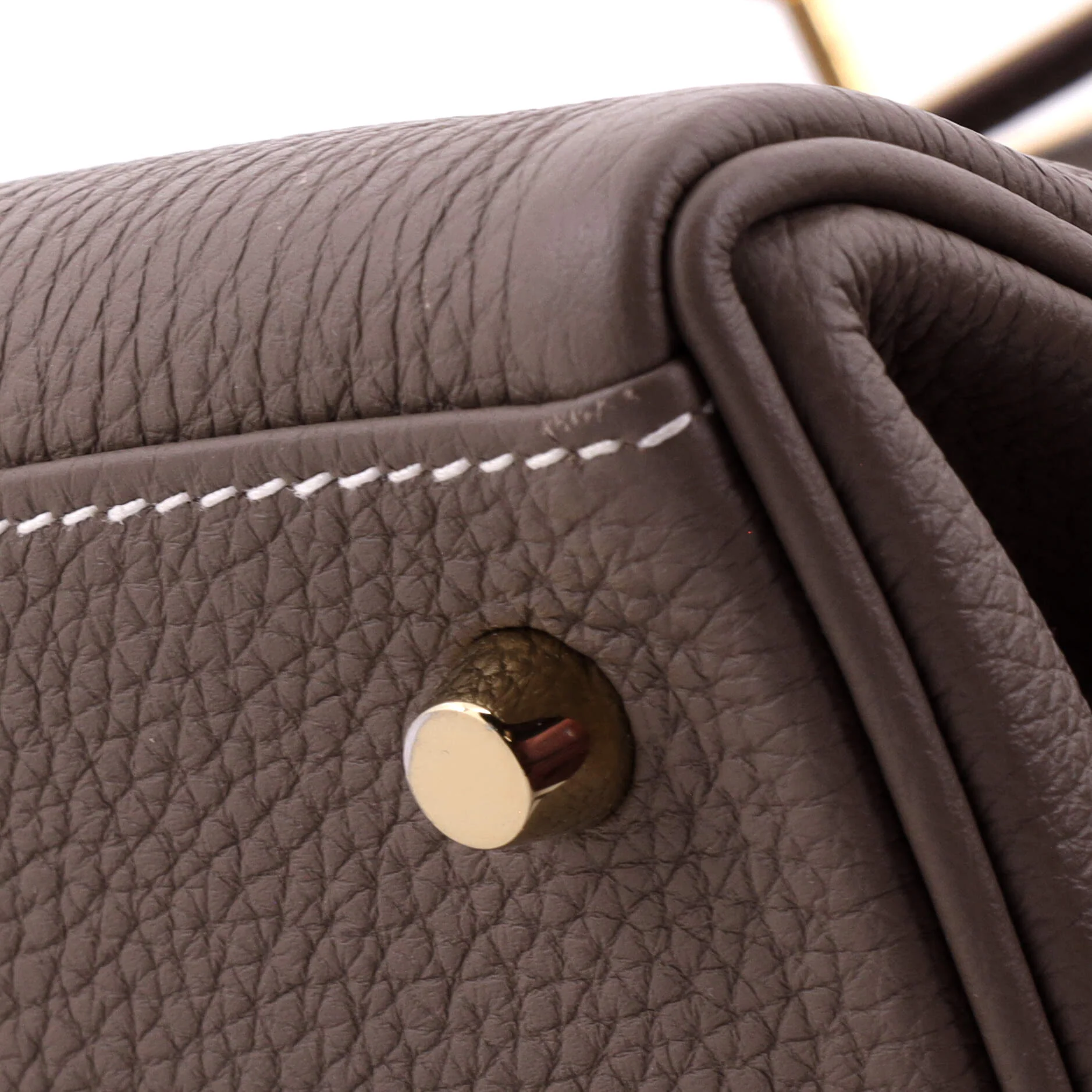 Kelly Handbag Grey Togo with Gold Hardware 28 - Image 8