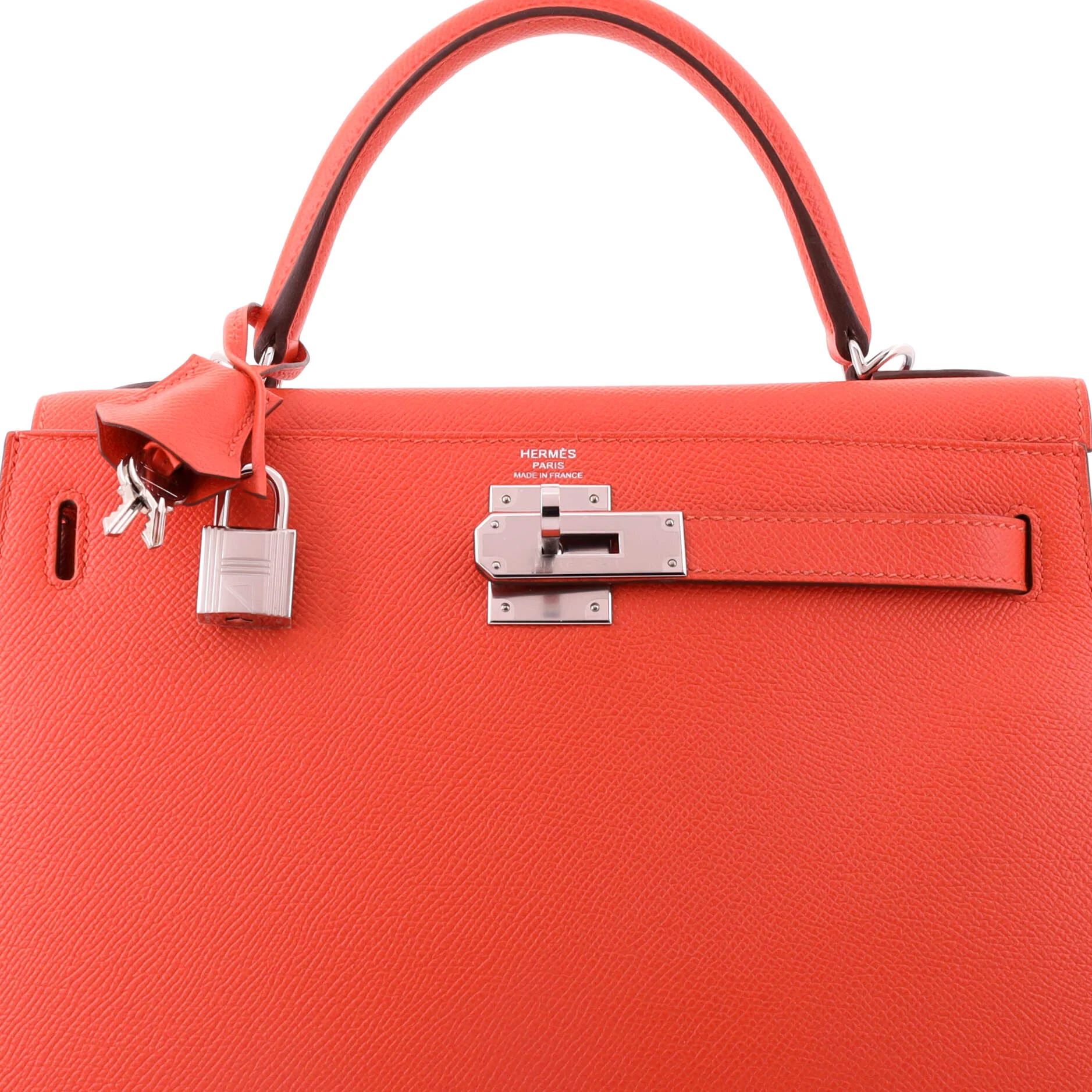 Kelly Handbag Capucine Epsom with Palladium Hardware 28 - Image 5