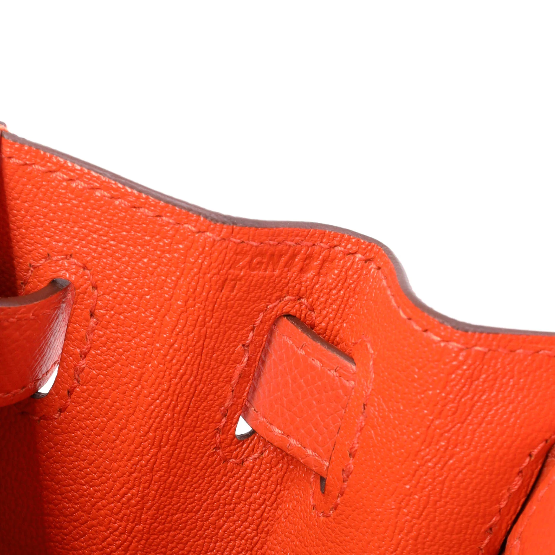 Kelly Handbag Capucine Epsom with Palladium Hardware 28 - Image 7