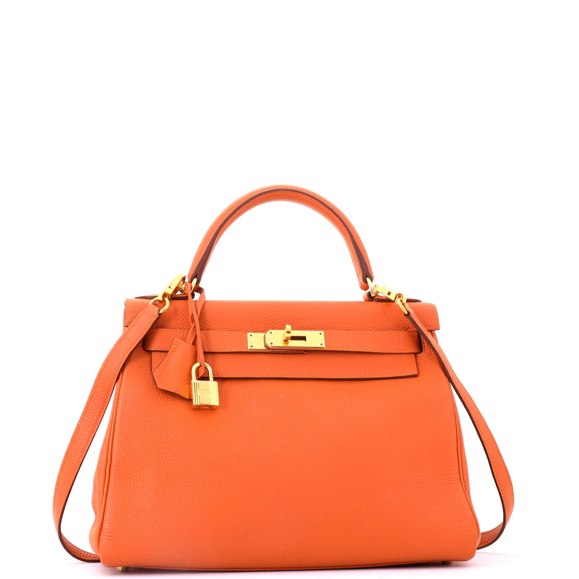 Kelly Handbag Orange H Togo with Gold Hardware 28 - Image 2