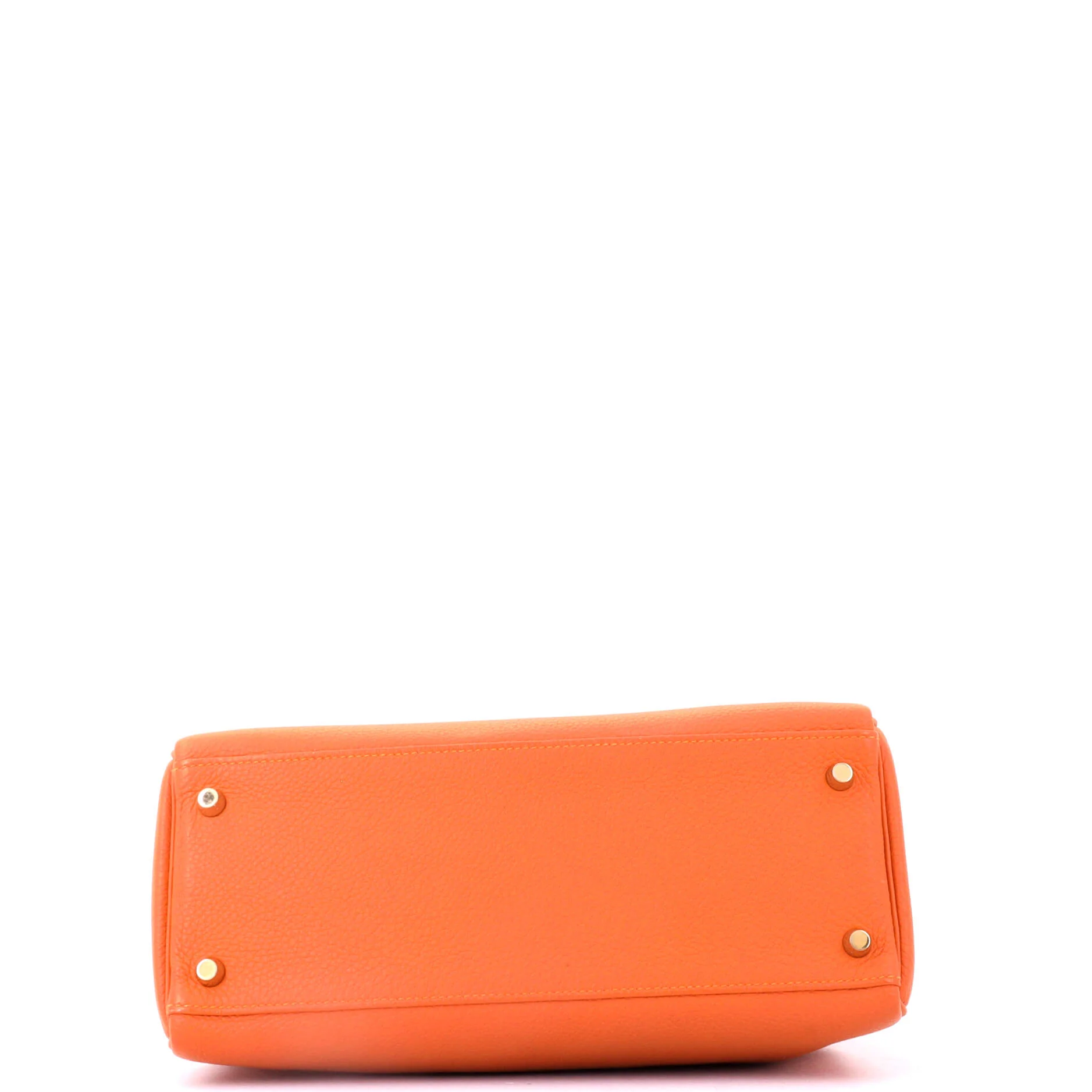 Kelly Handbag Orange H Togo with Gold Hardware 28 - Image 4