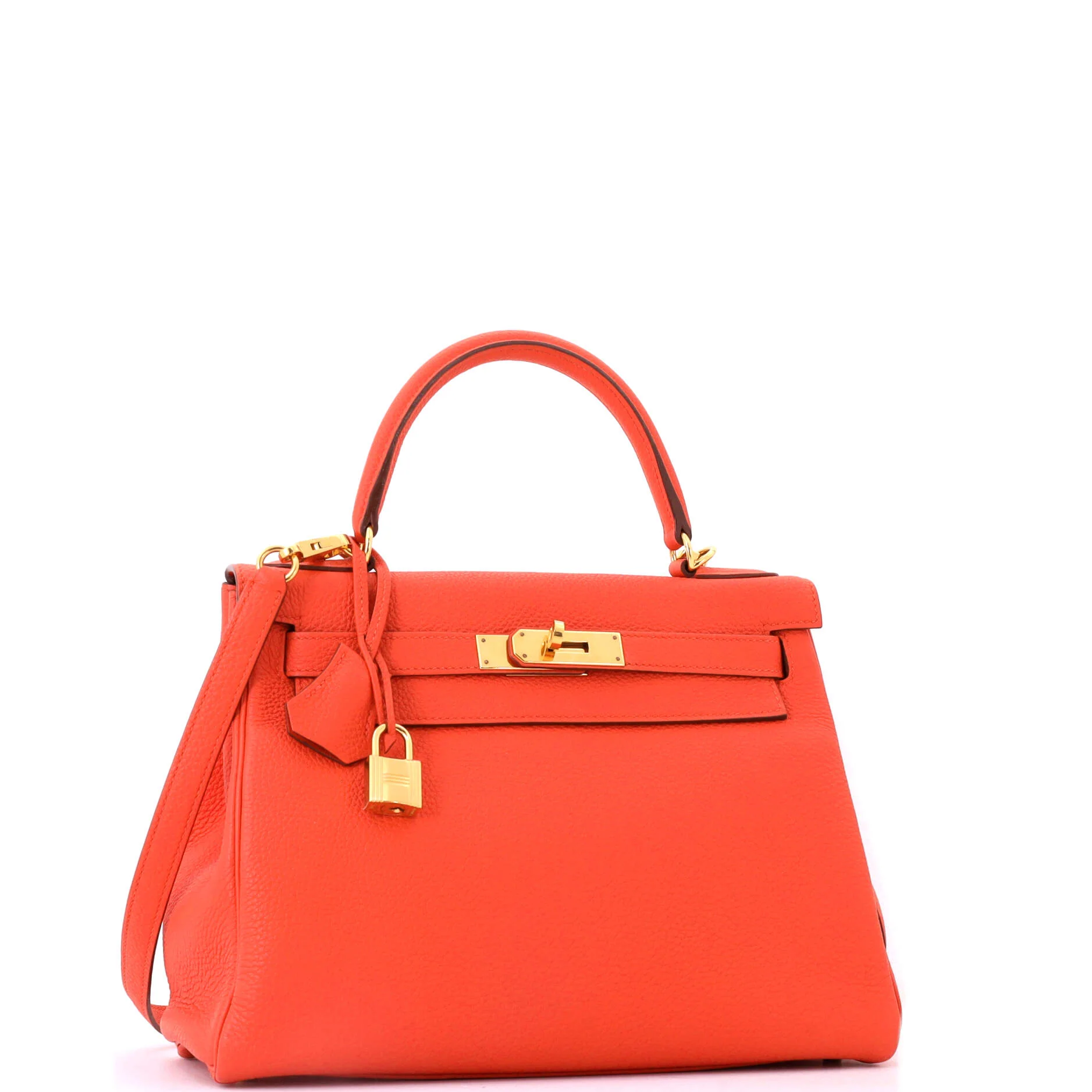 Kelly Handbag Capucine Togo with Gold Hardware 28 - Image 3