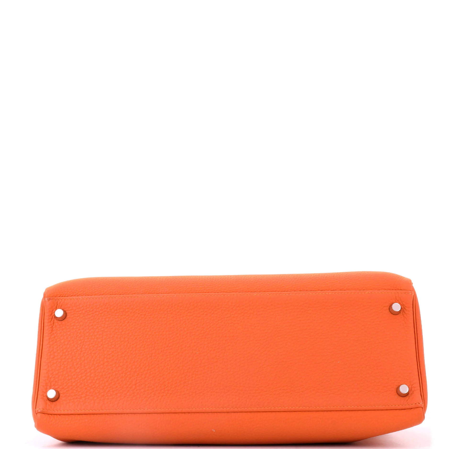 Kelly Handbag Orange H Togo with Palladium Hardware 35 - Image 4