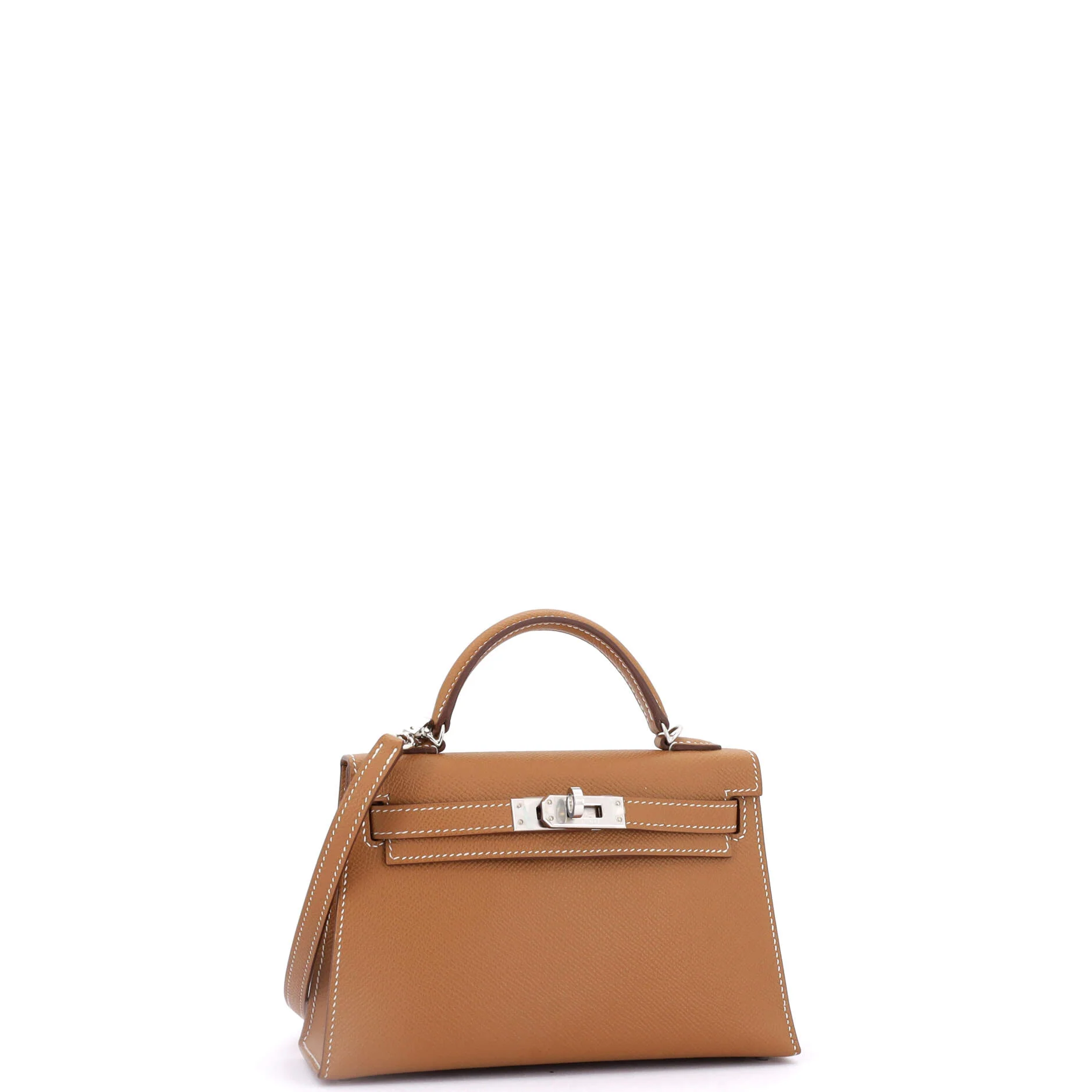 Kelly Mini II Bag Gold Epsom with Palladium Hardware 20 - Image 3