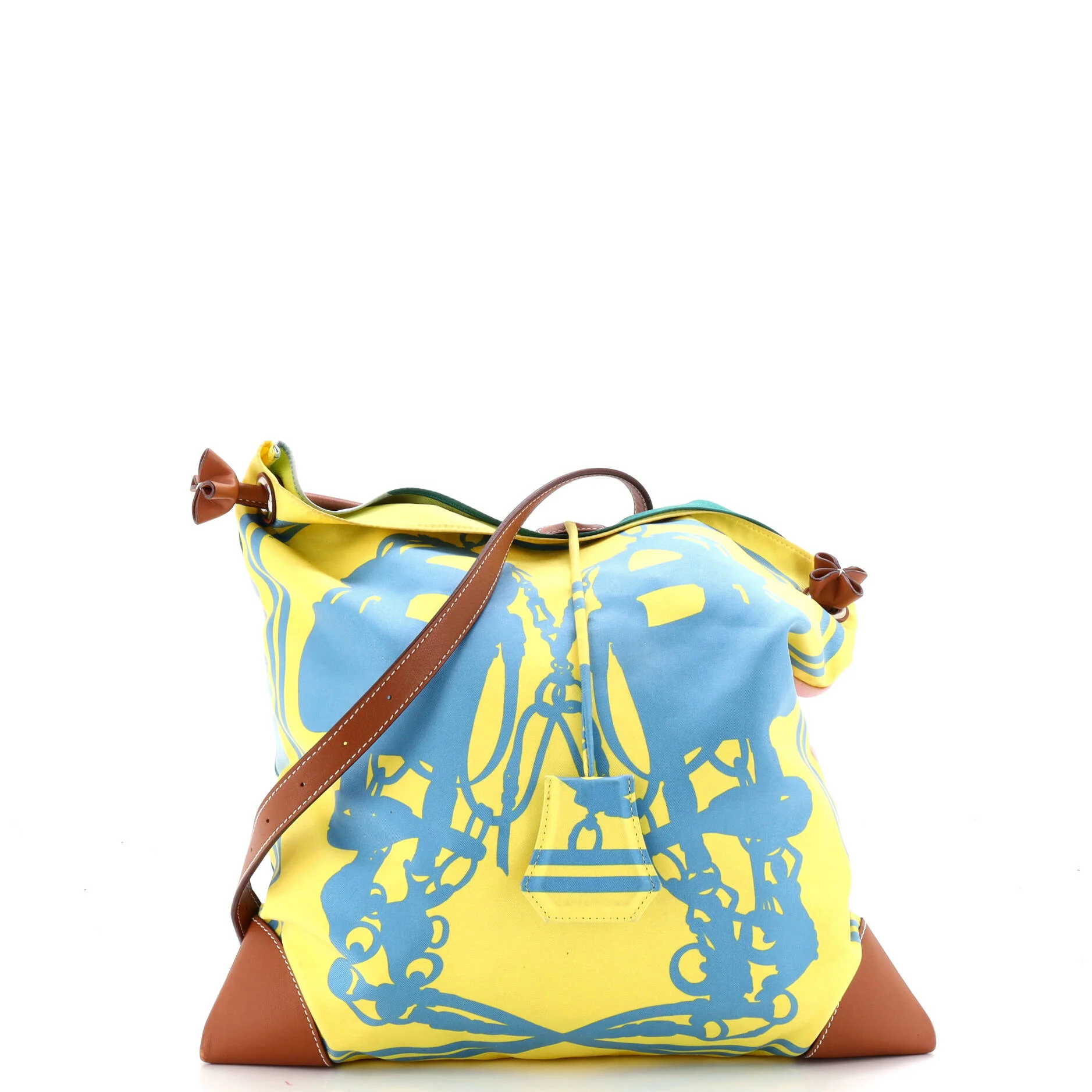 Silky City Bag Printed Silk and Leather PM