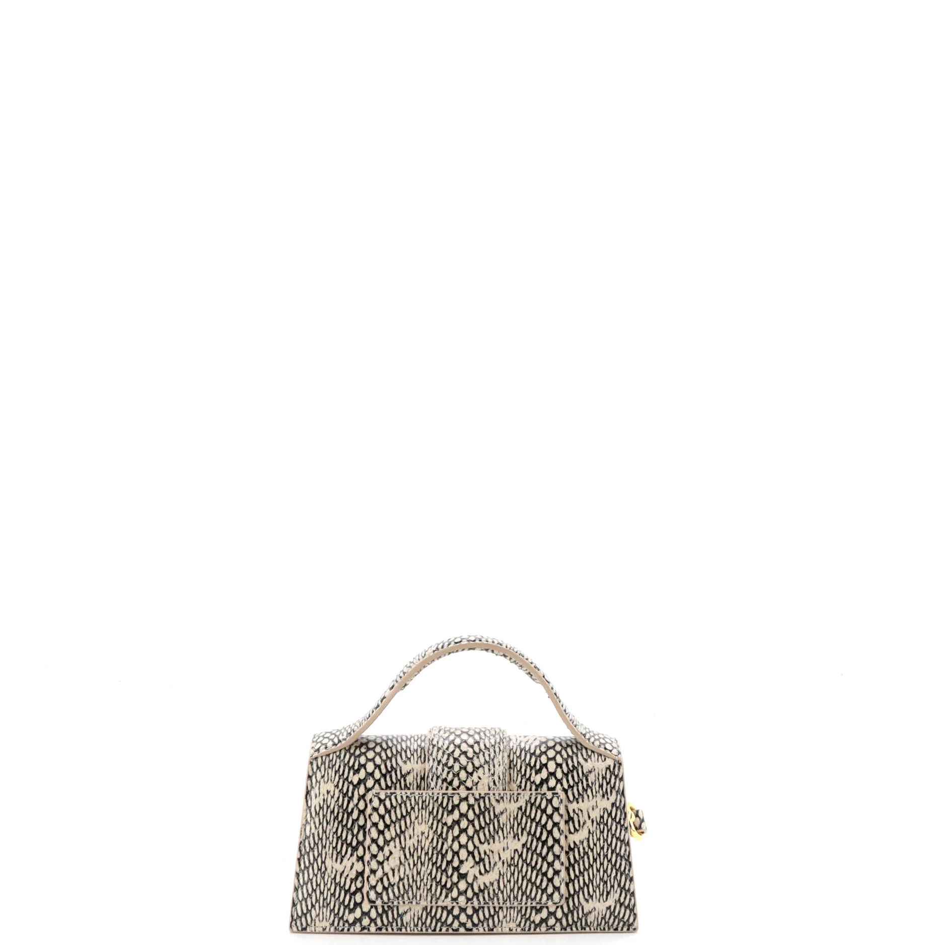 Le Bambino Top Handle Flap Bag Snakeskin Embossed Leather Mini - Image 3
