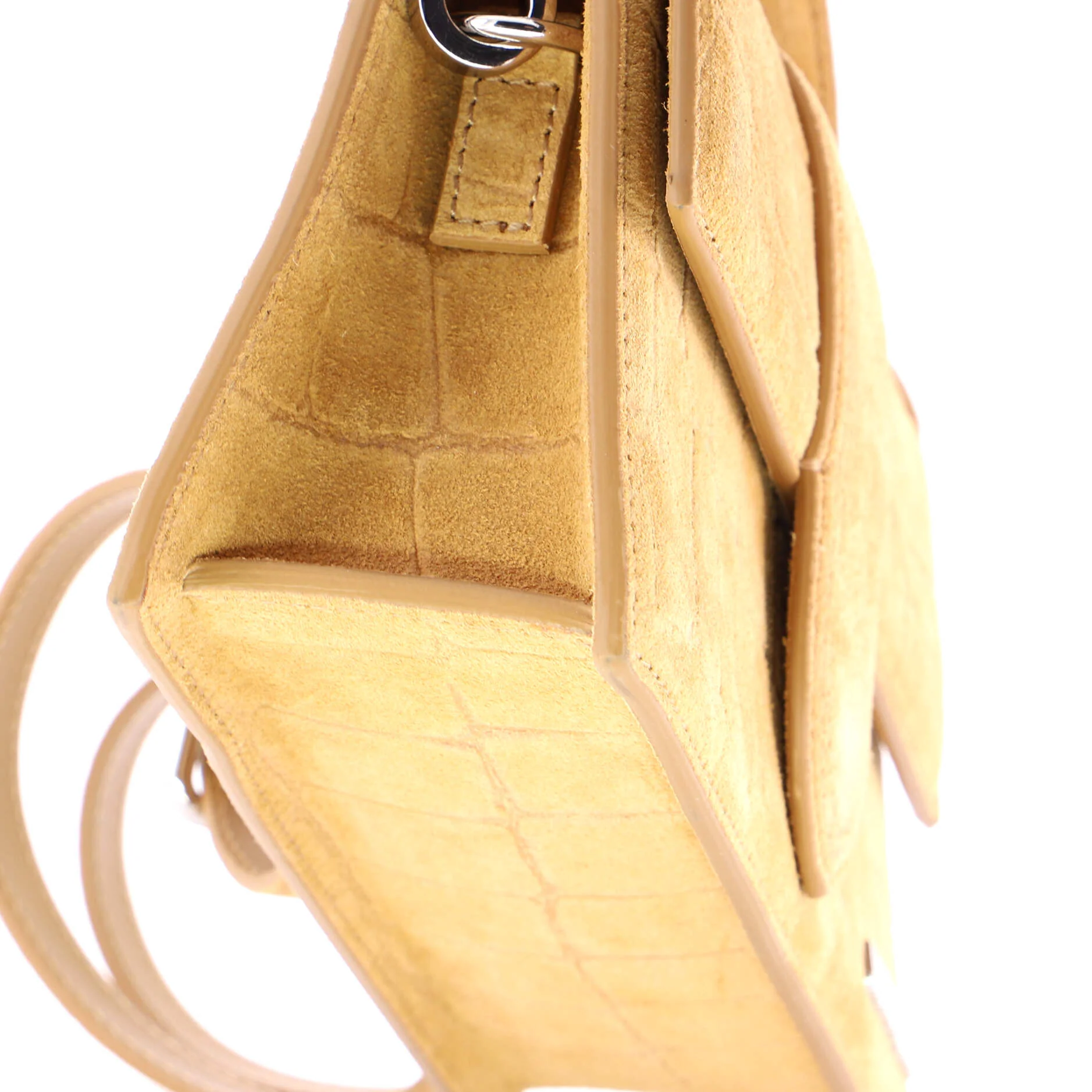 Le Grand Bambino Flap Bag Crocodile Embossed Suede - Image 6
