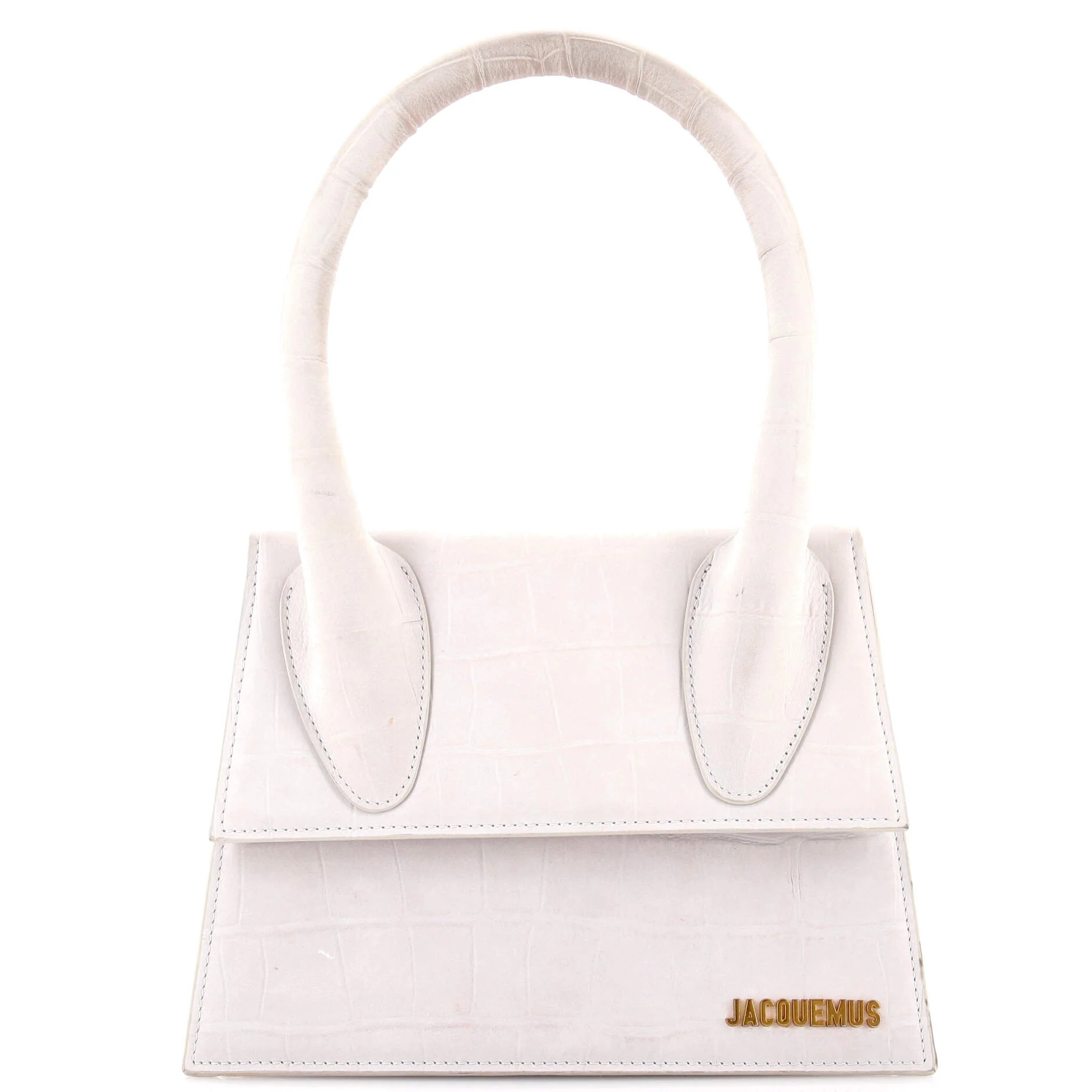 Le Grand Chiquito Bag Crocodile Embossed Suede Large