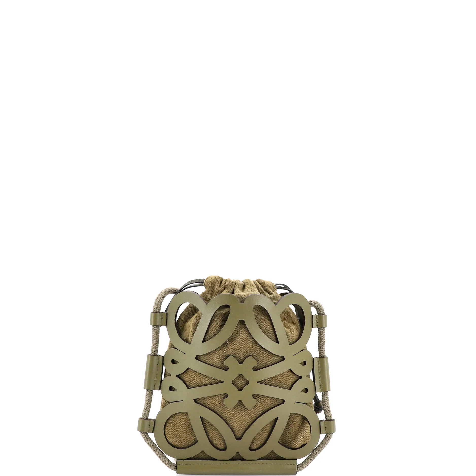 Anagram Cut Out Crossbody Bag Leather with Canvas Mini - Image 3