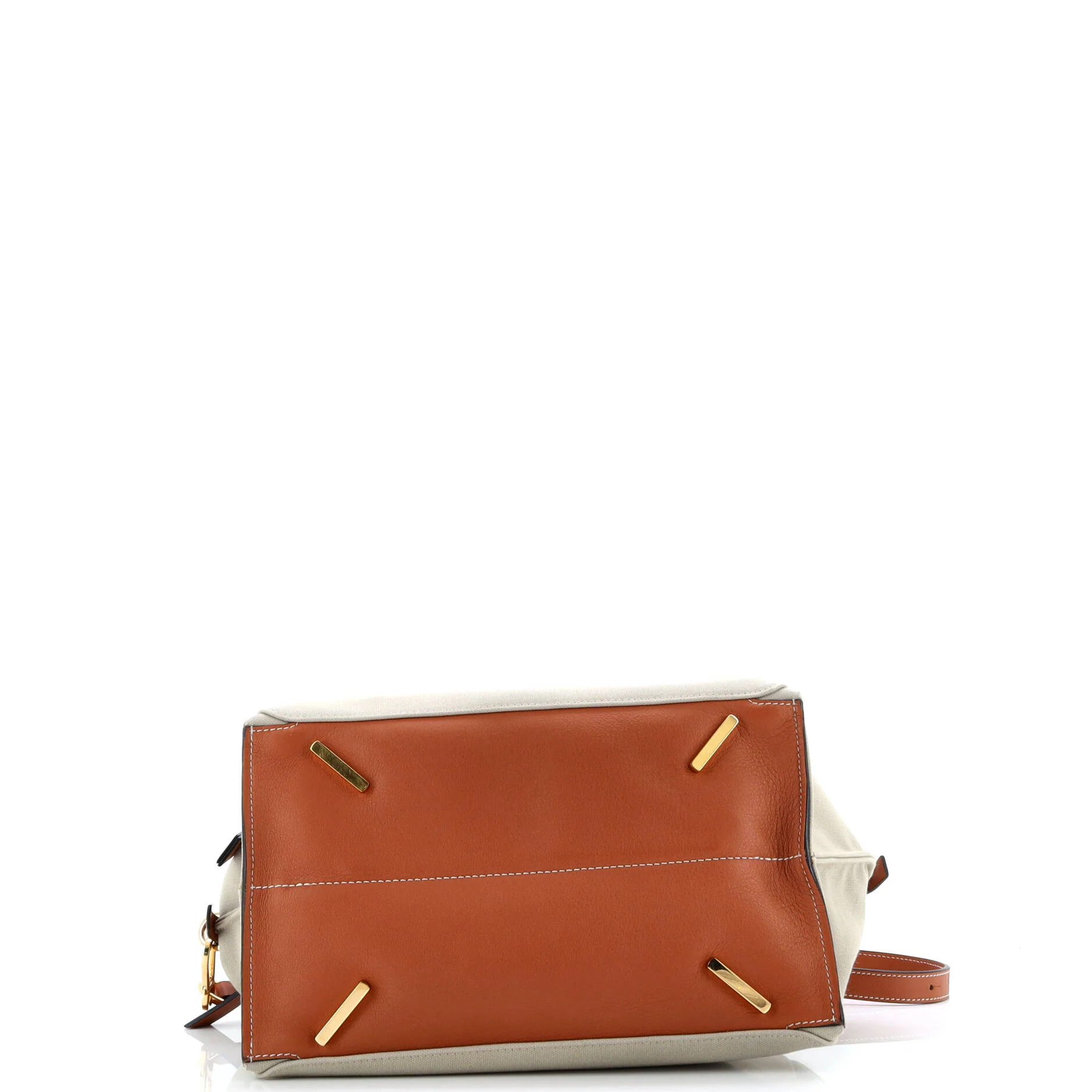 Double Zip Shoulder Bag Canvas and Leather - Image 4