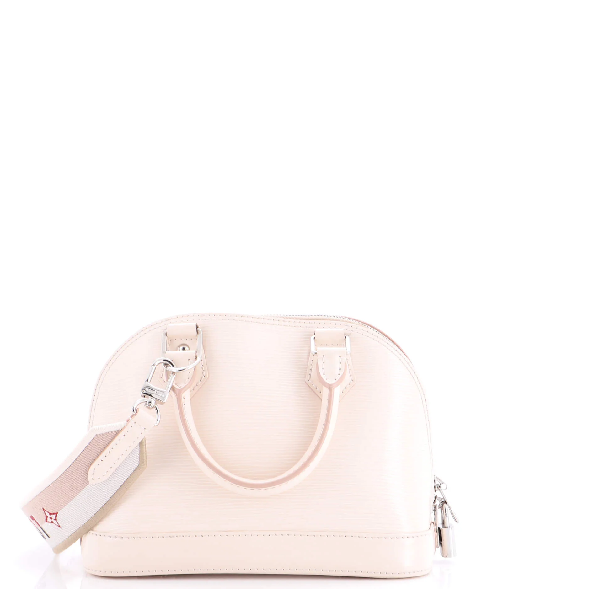 Alma Handbag Epi Leather with Logo Jacquard Strap BB - Image 3