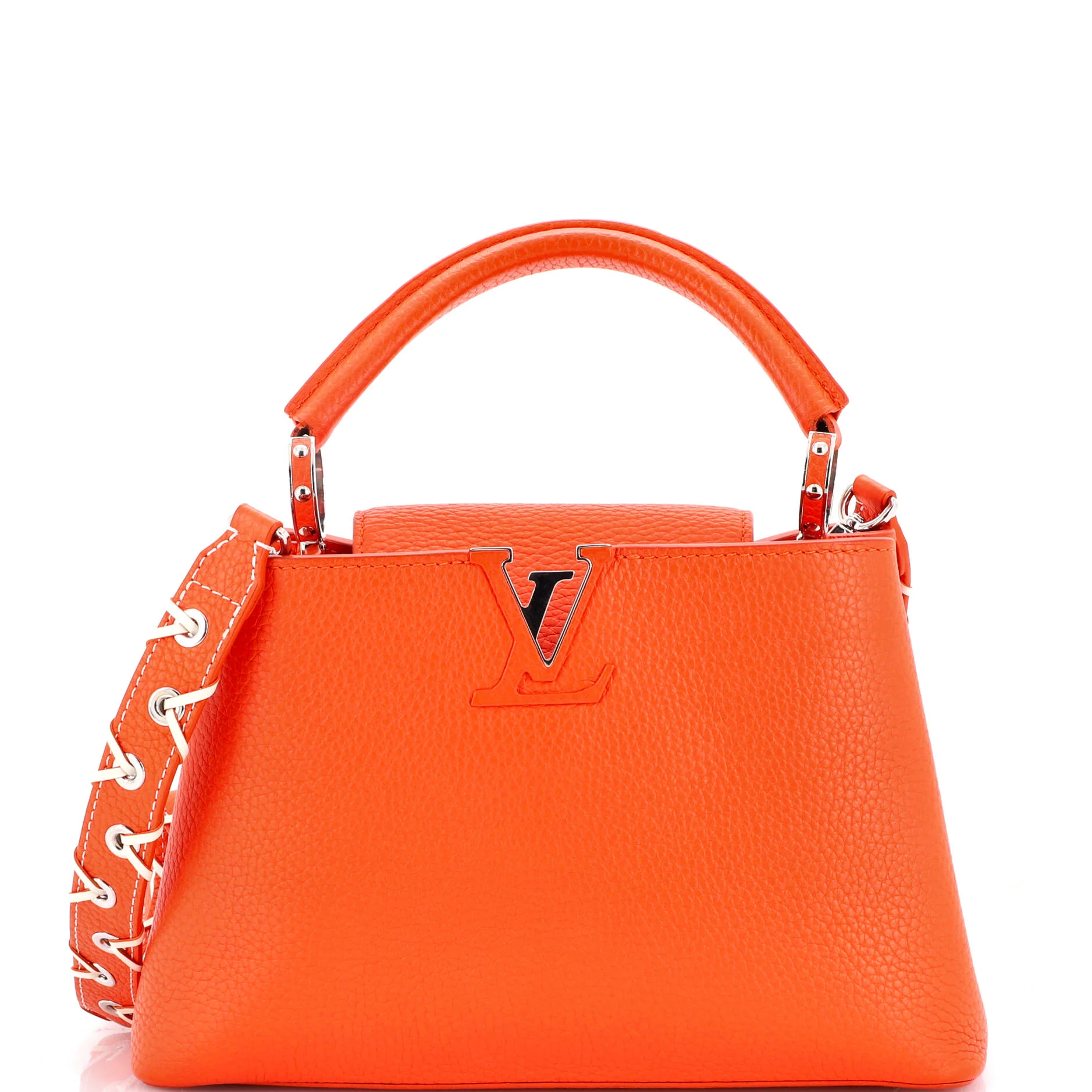 Capucines Bag Leather with Whipstitch Strap BB