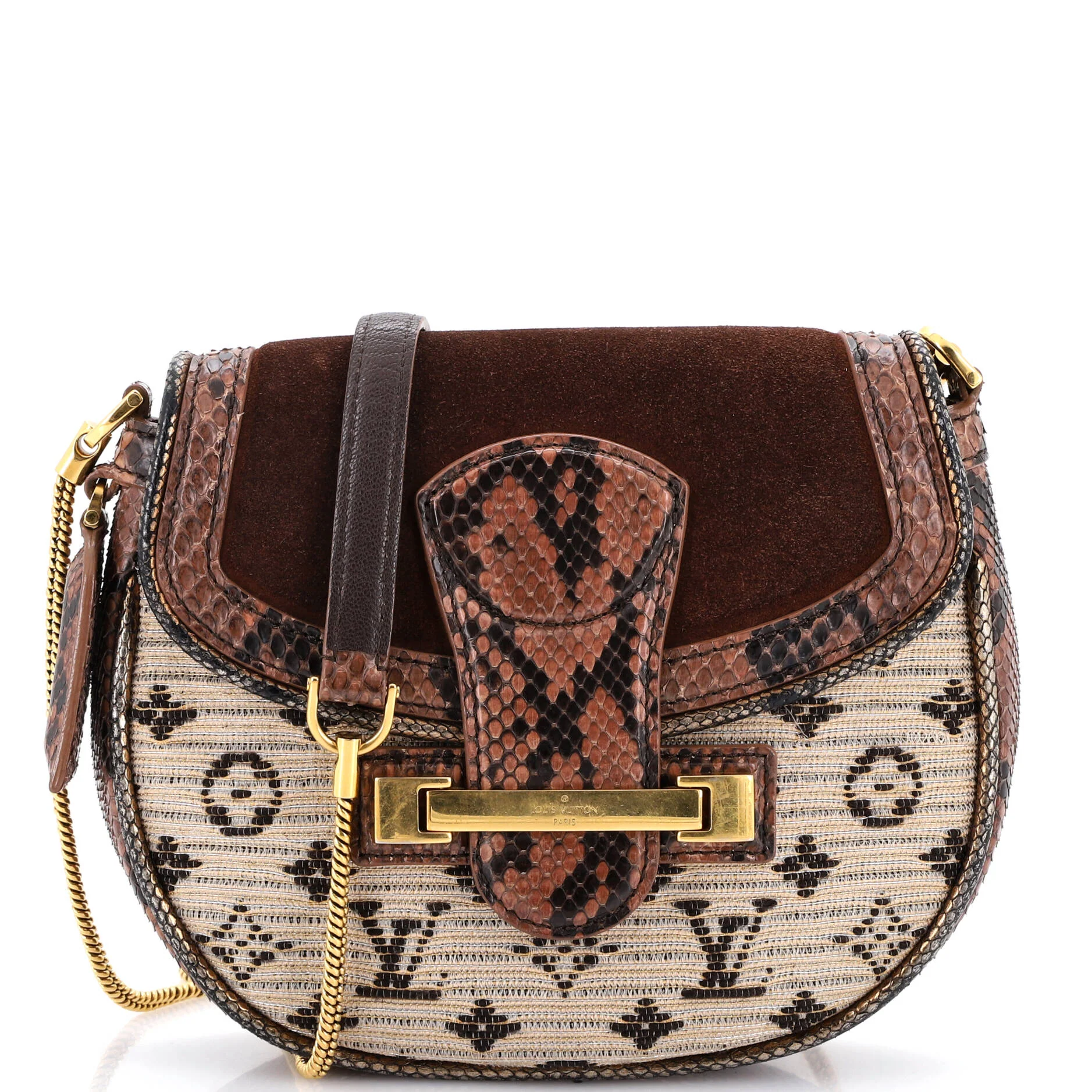 Empire Ponant Bag Monogram Jacquard with Suede and Python