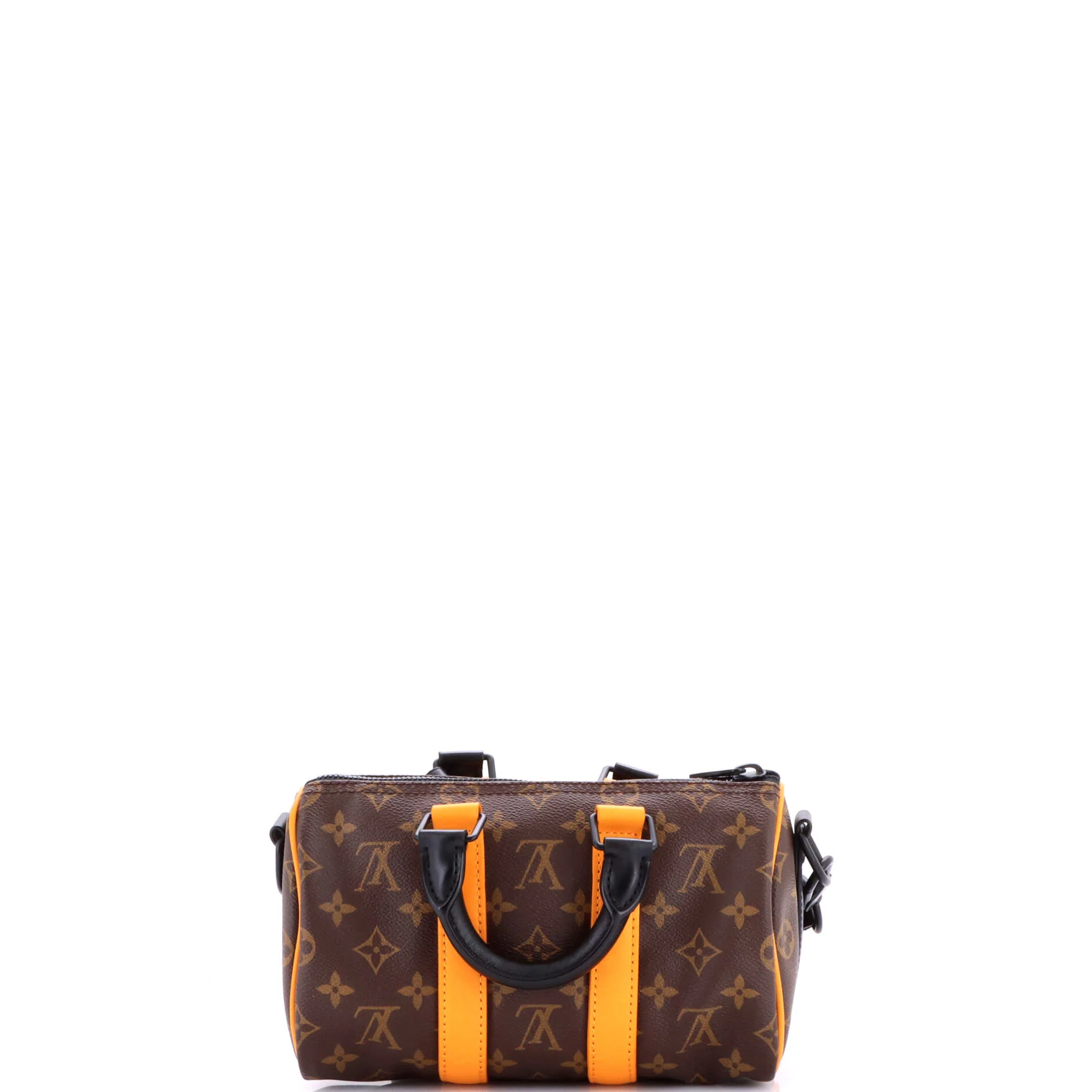 Keepall Bandouliere Bag Macassar Monogram Canvas with Leather 25 - Image 3