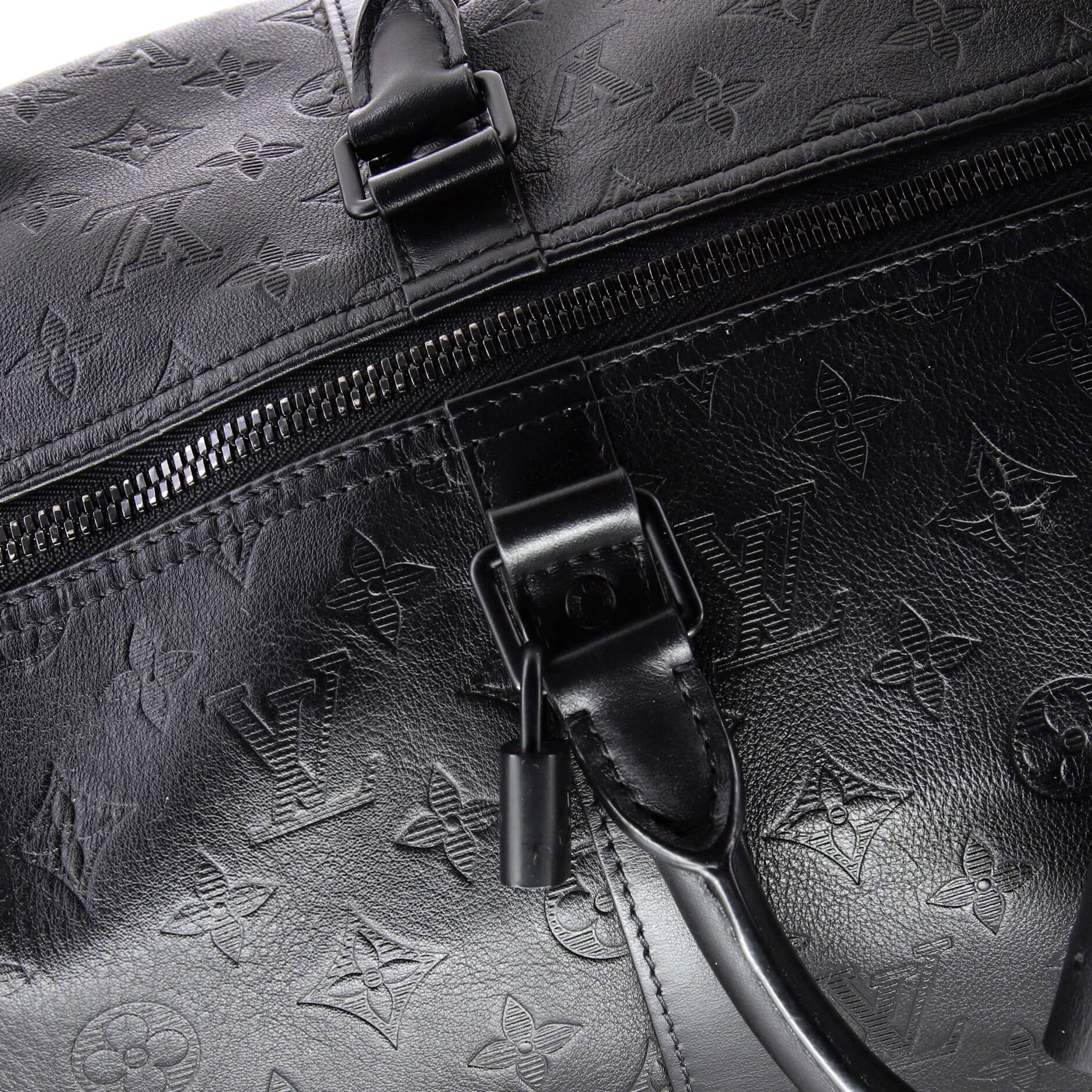 Keepall Bandouliere Bag Monogram Shadow Leather 50 - Image 8