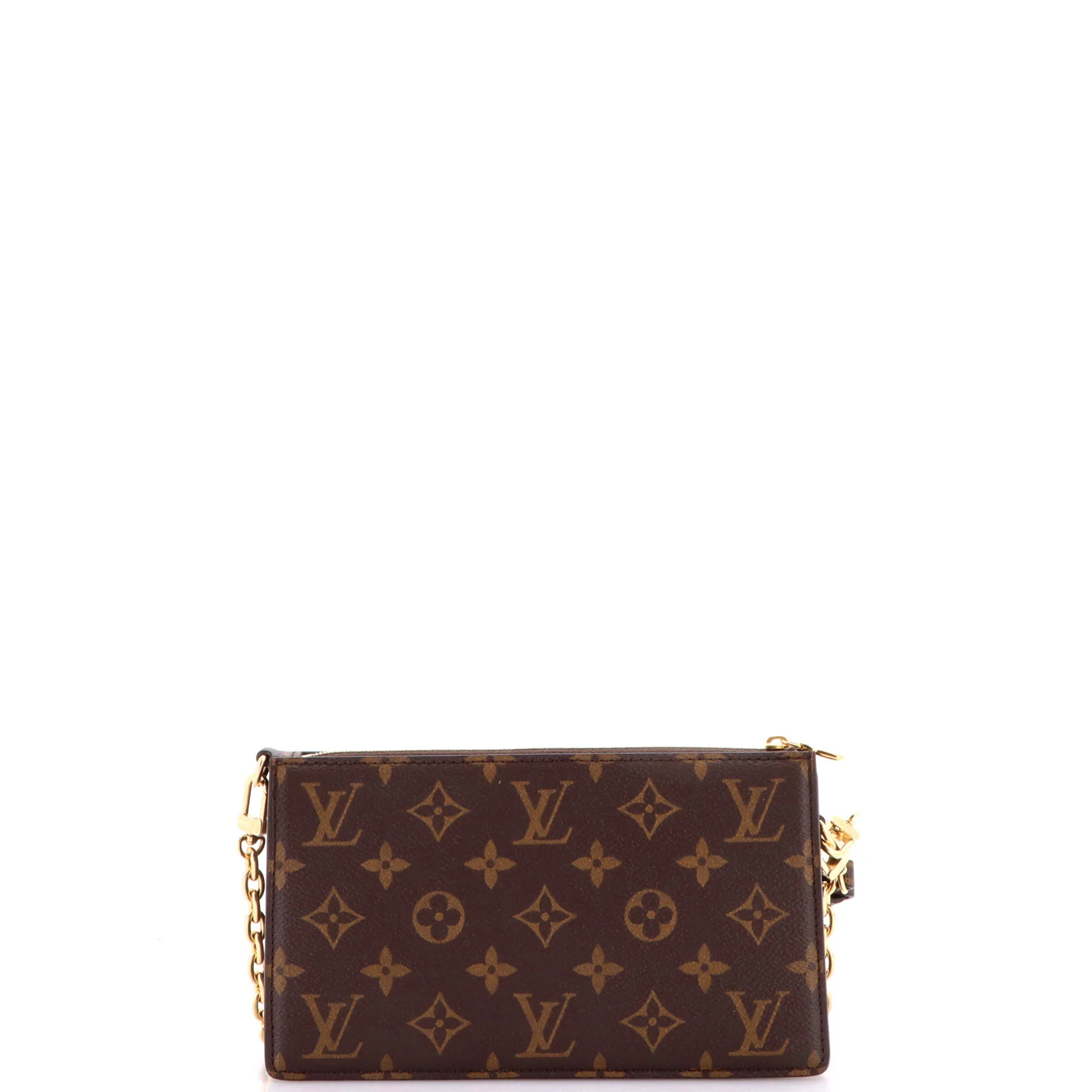Lexington Pouch Parisian Street Sign Printed Leather and Monogram Canvas - Image 3