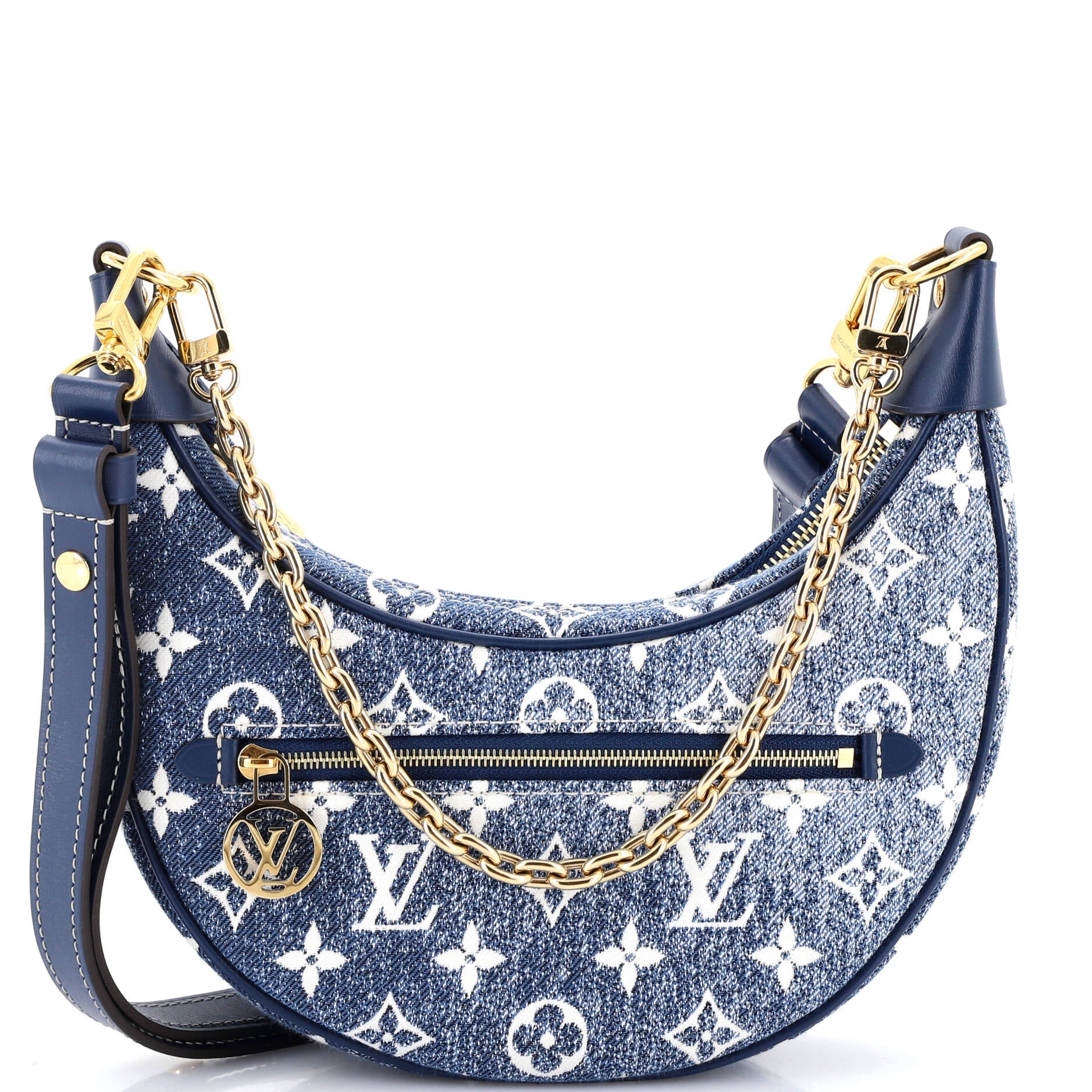 Loop Handbag Monogram Jacquard Denim