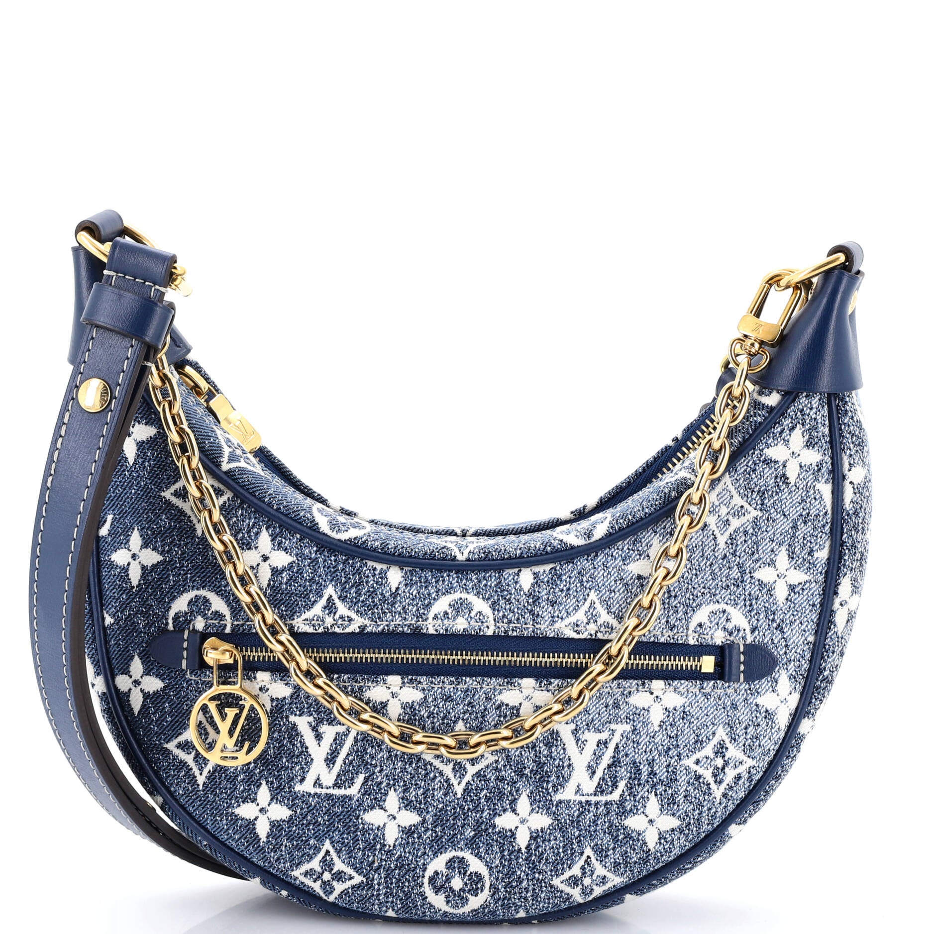 Loop Handbag Monogram Jacquard Denim