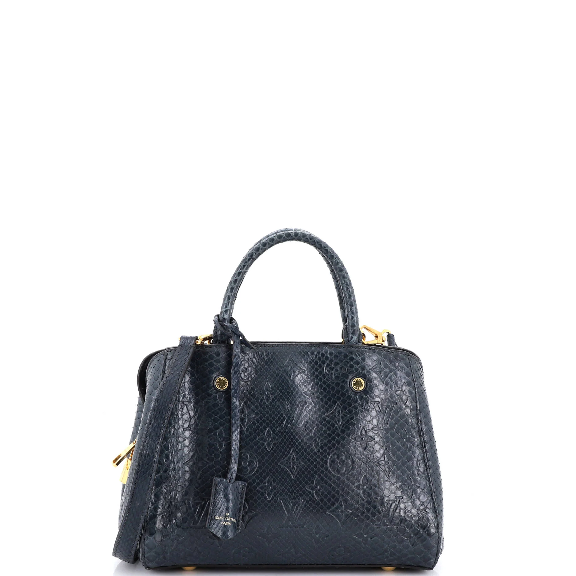 Montaigne Handbag Monogram Embossed Python BB