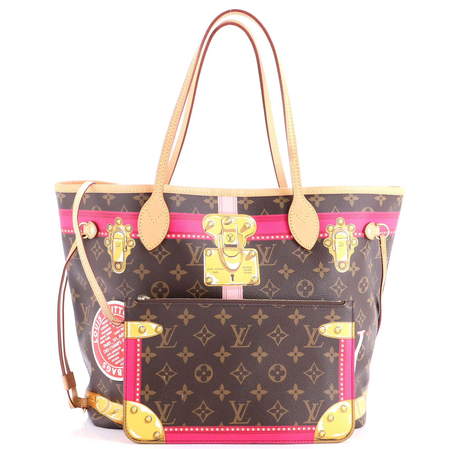 Neverfull NM Tote Limited Edition Summer Trunks Monogram Canvas MM - Image 2