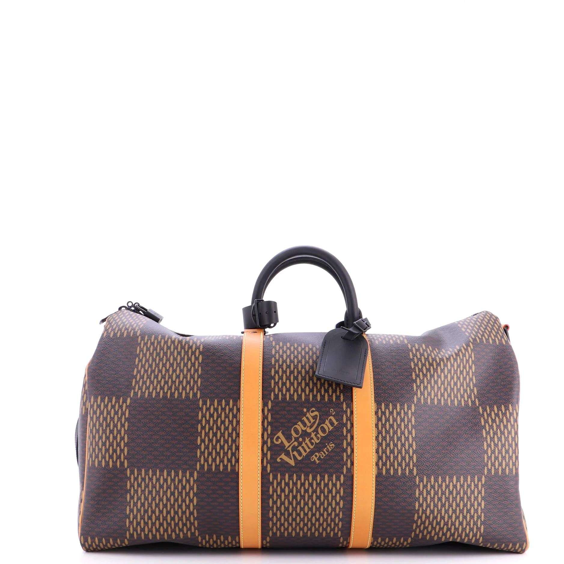 Nigo Keepall Bandouliere Bag Limited Edition Giant Damier and Monogram Canvas 50 - Image 3