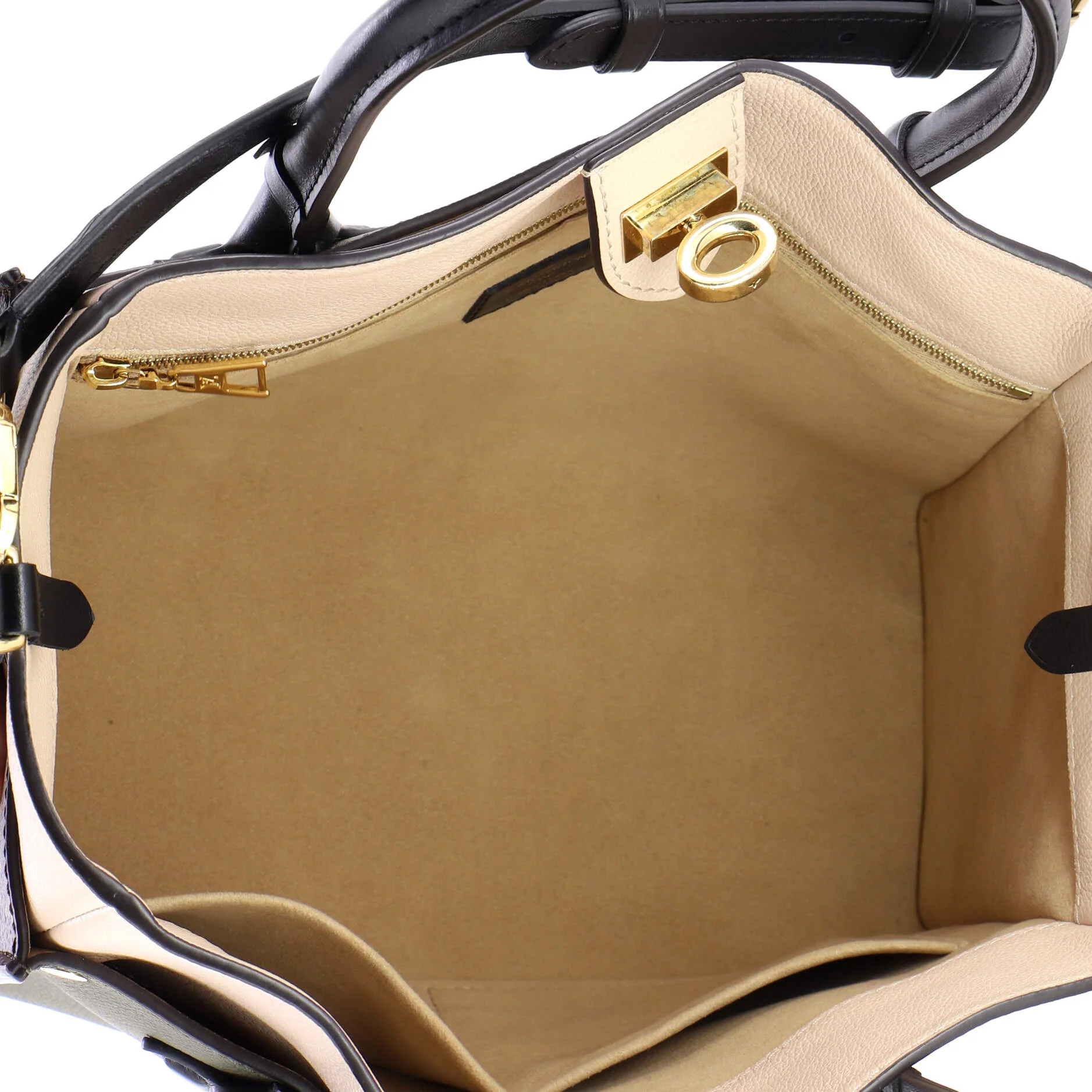 On My Side Tote Leather with Monogram Canvas MM - Image 5
