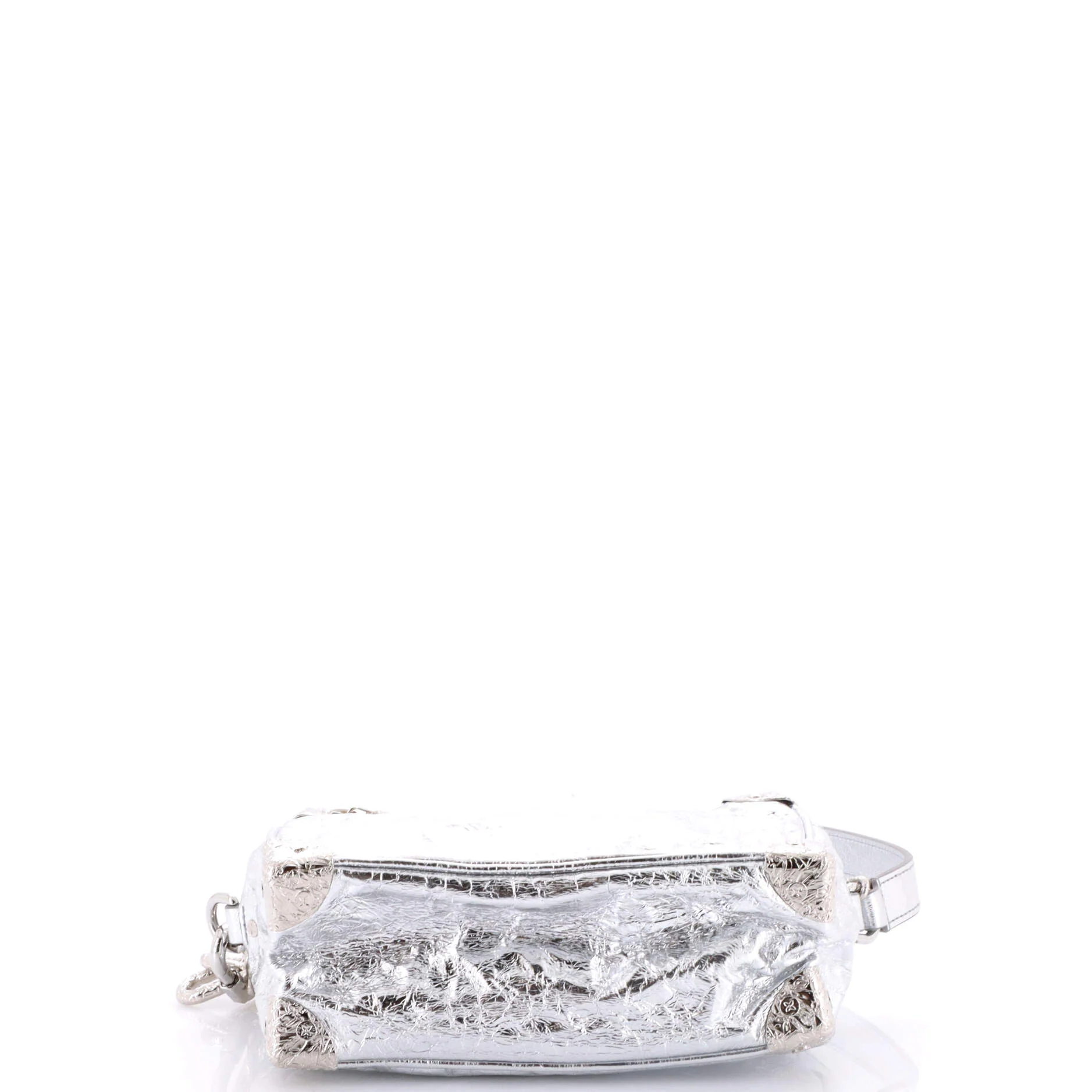 Soft Trunk Bag Crushed Metallic Calfskin Leather Mini - Image 4