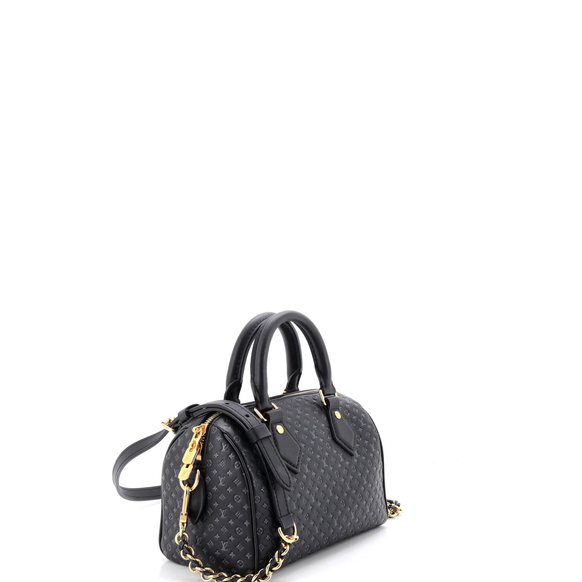 Speedy Bandouliere Bag Nanogram Embossed Leather 20 - Image 2