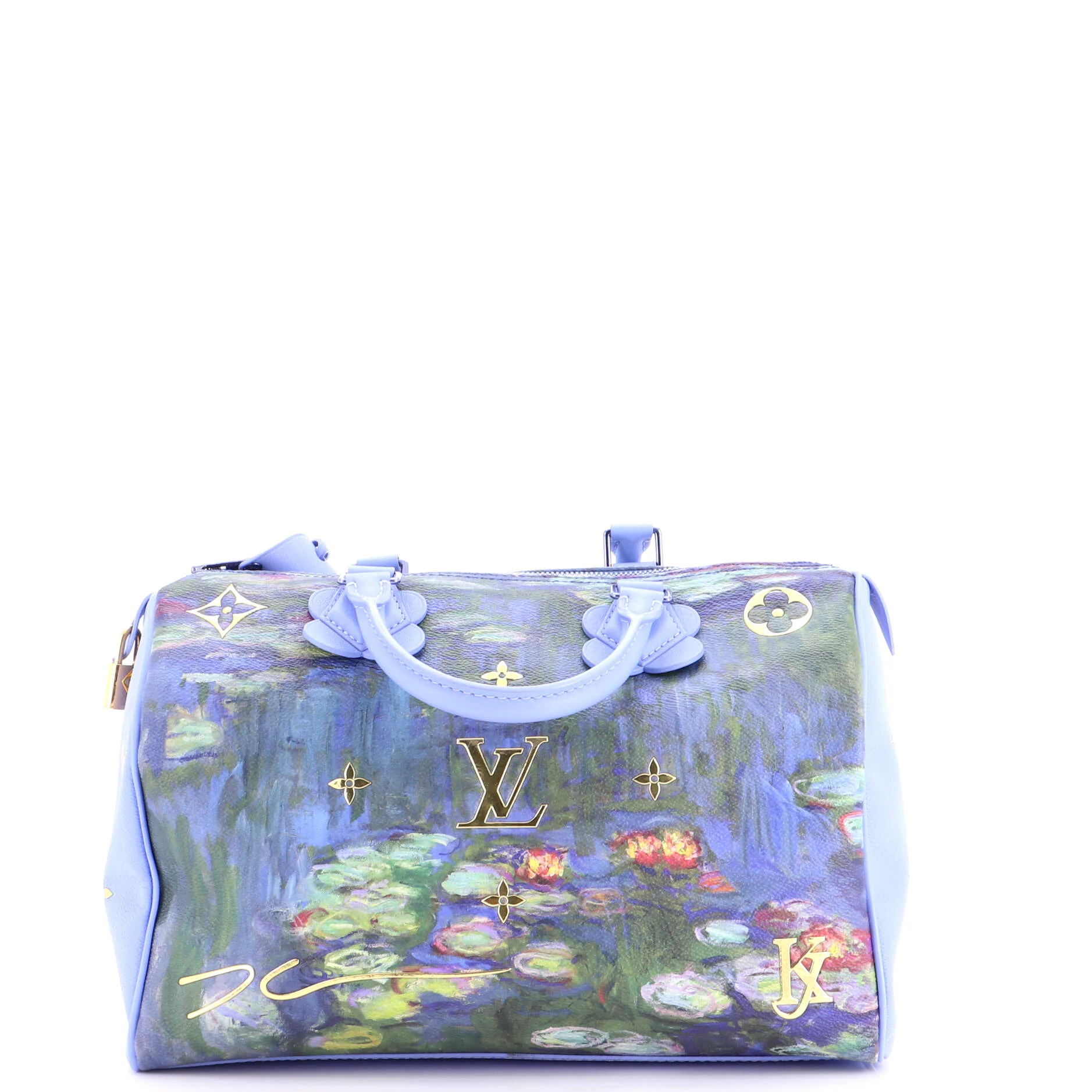 Speedy Handbag Limited Edition Jeff Koons Monet Print Canvas 30 - Image 3