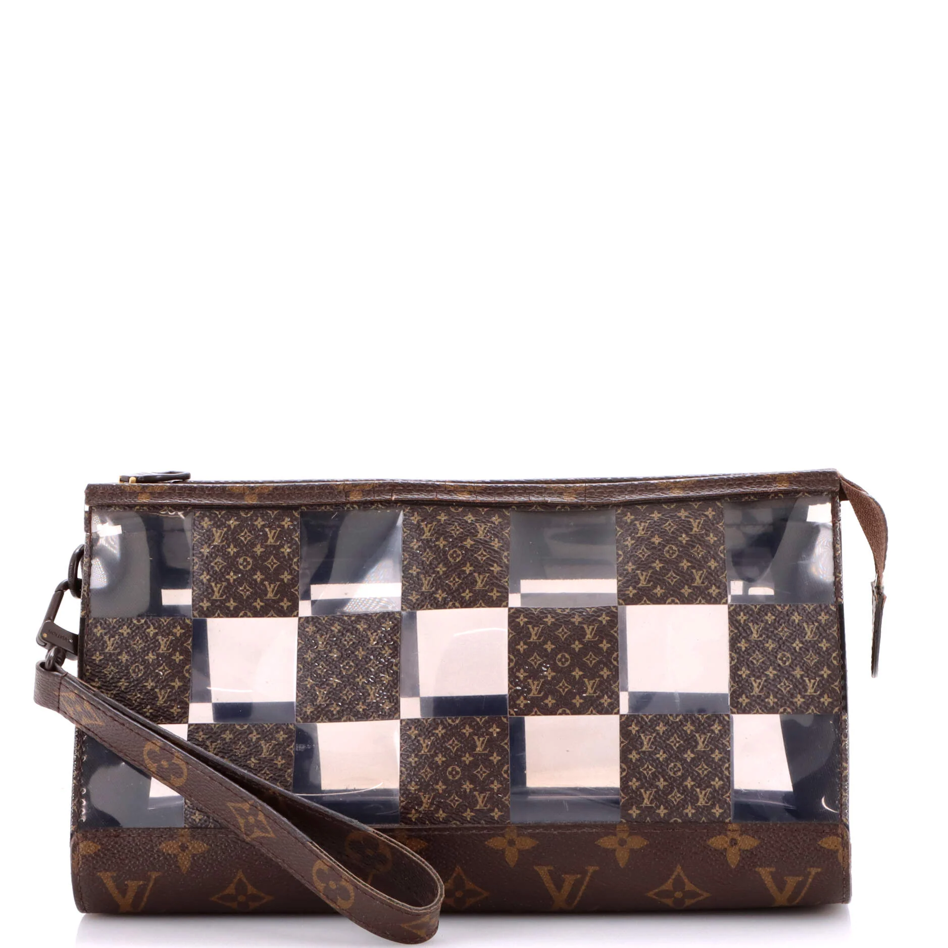 Standing Pouch Monogram Chess Coated Canvas and PVC