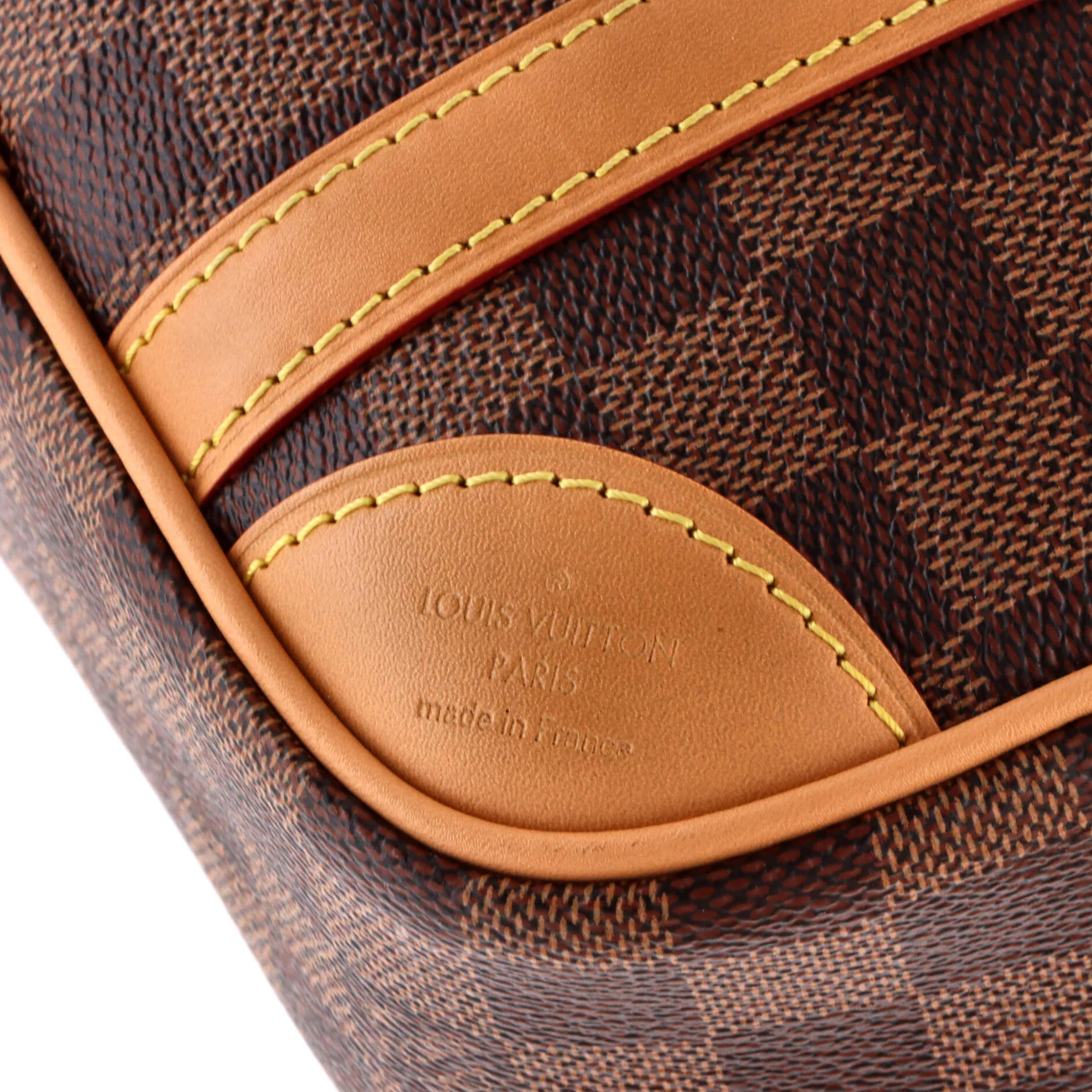 Valisette Souple Handbag Damier with Leather BB - Image 8