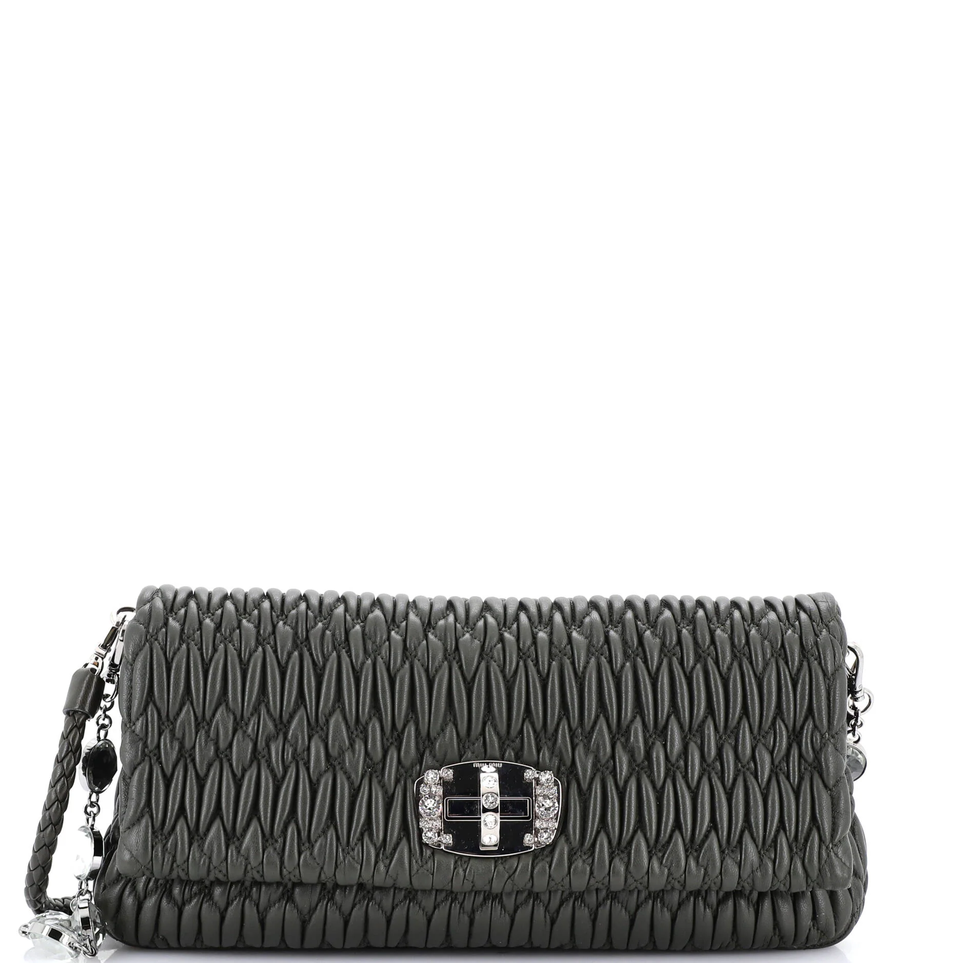 Crystal Clutch Matelasse Leather Medium