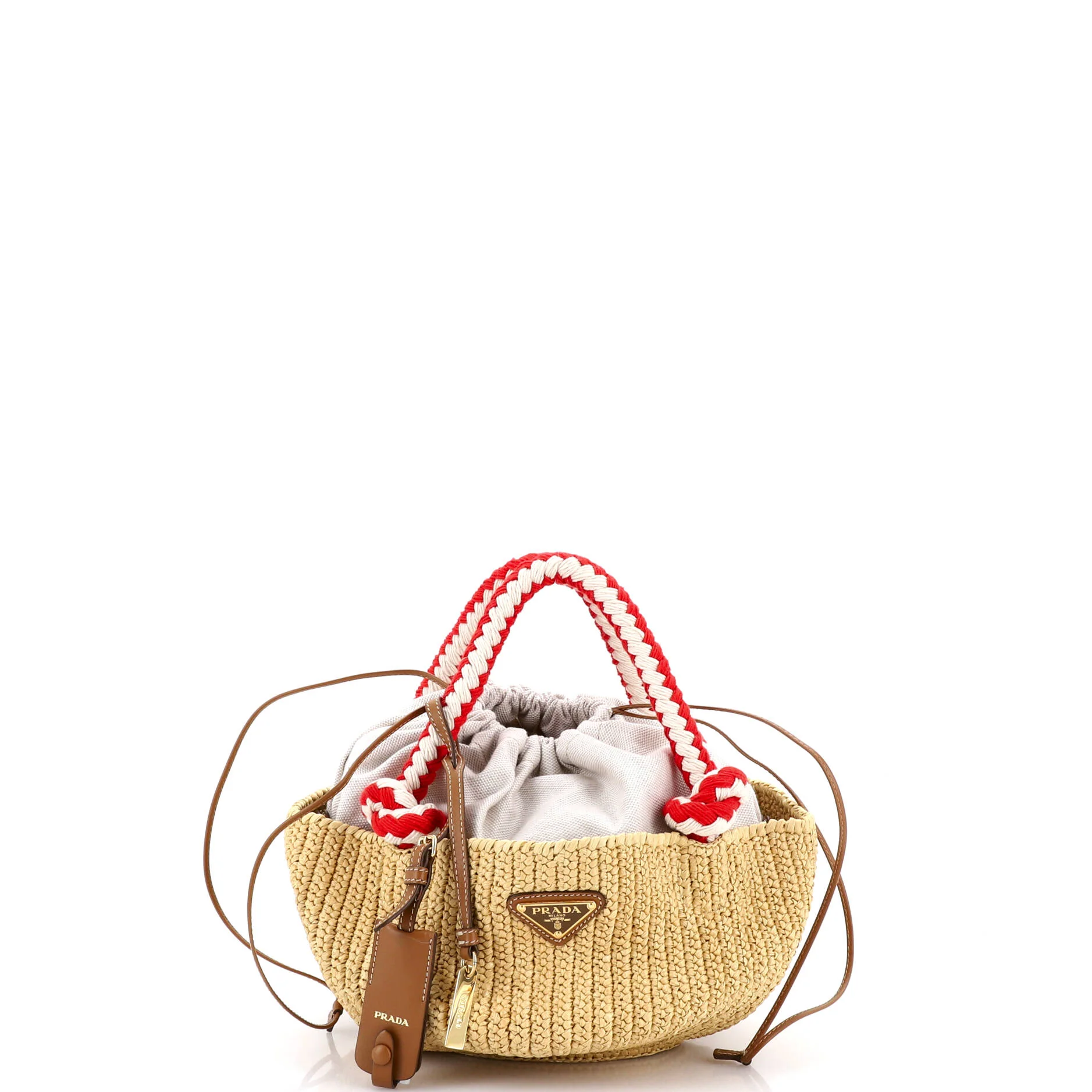 Basket Tote Crochet Raffia Small