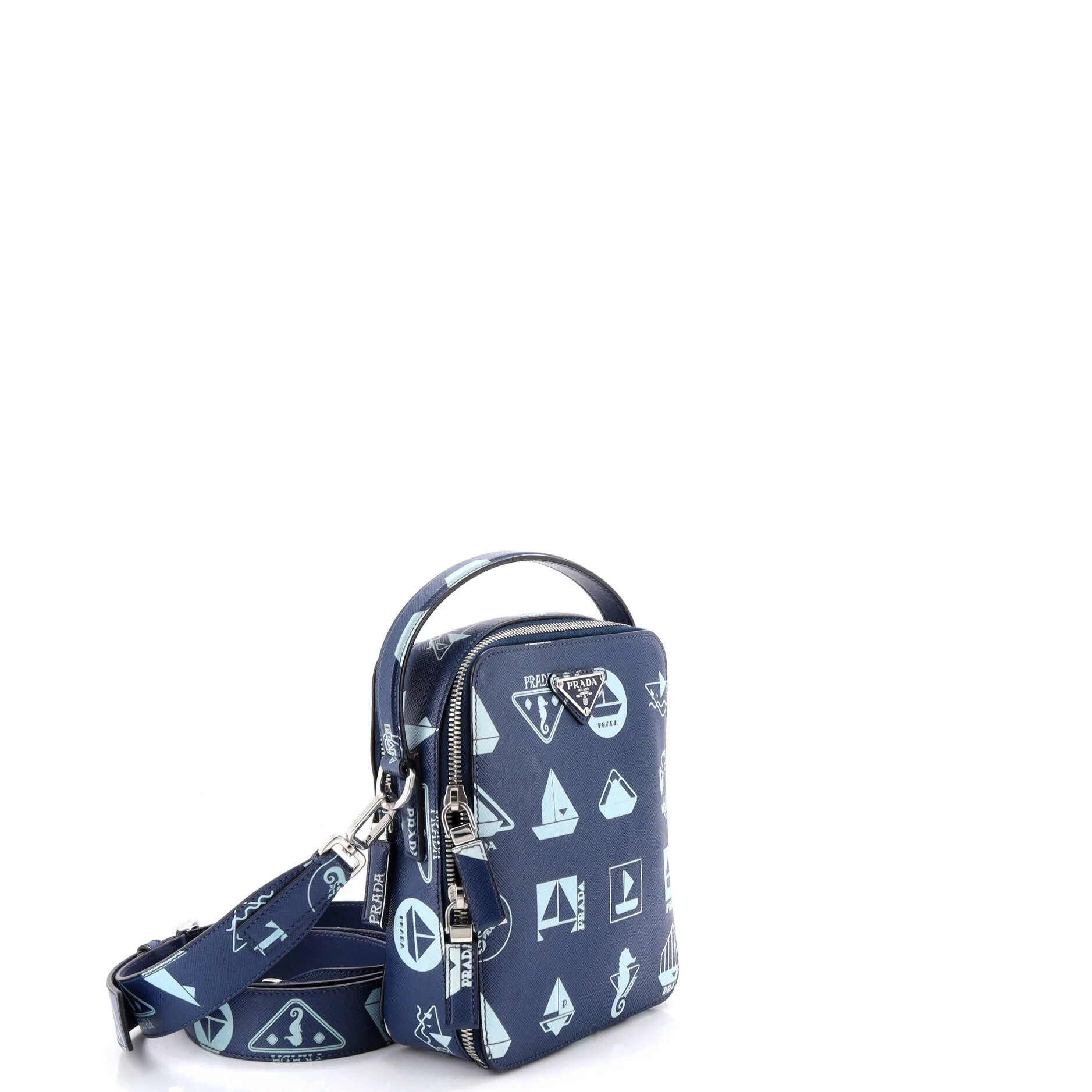 Brique Crossbody Bag Printed Saffiano Leather Medium - Image 2