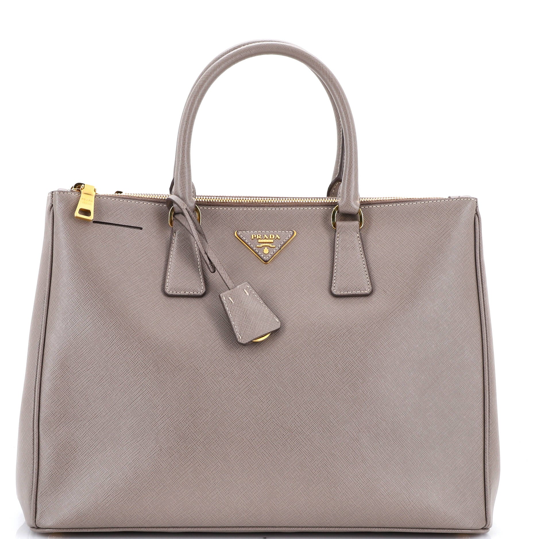 Double Zip Lux Tote Saffiano Leather Medium