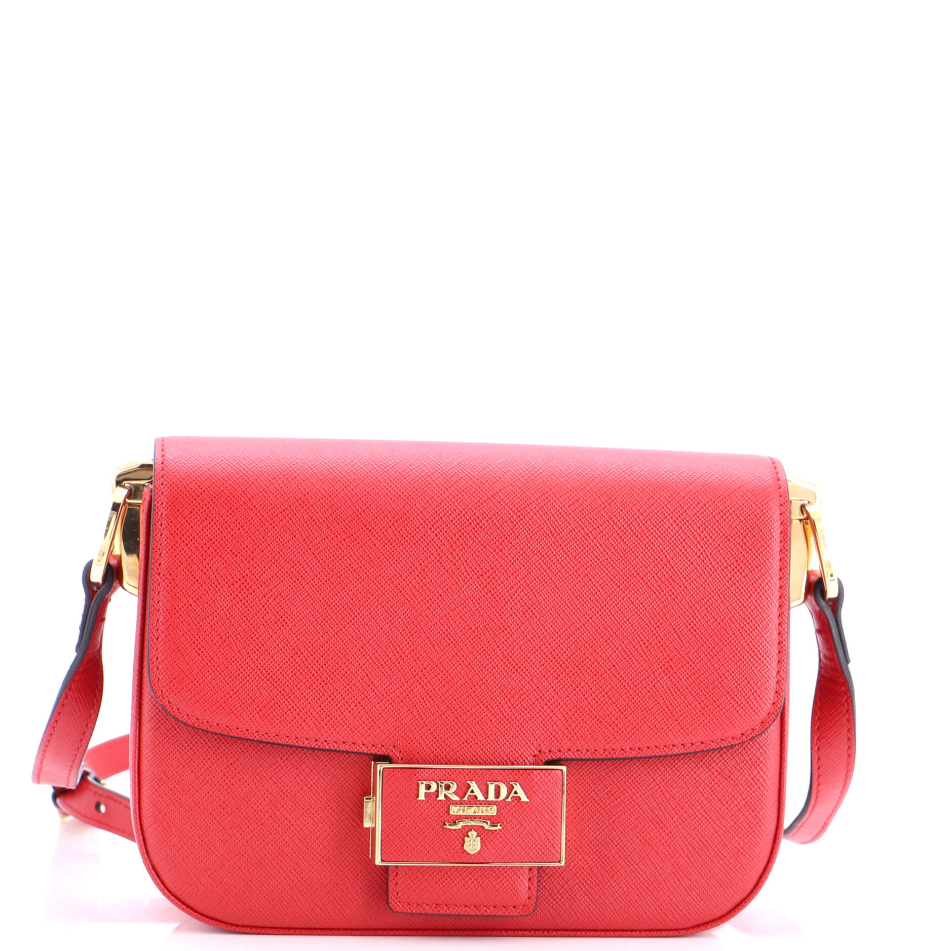 Embleme Flap Bag Saffiano Leather Small