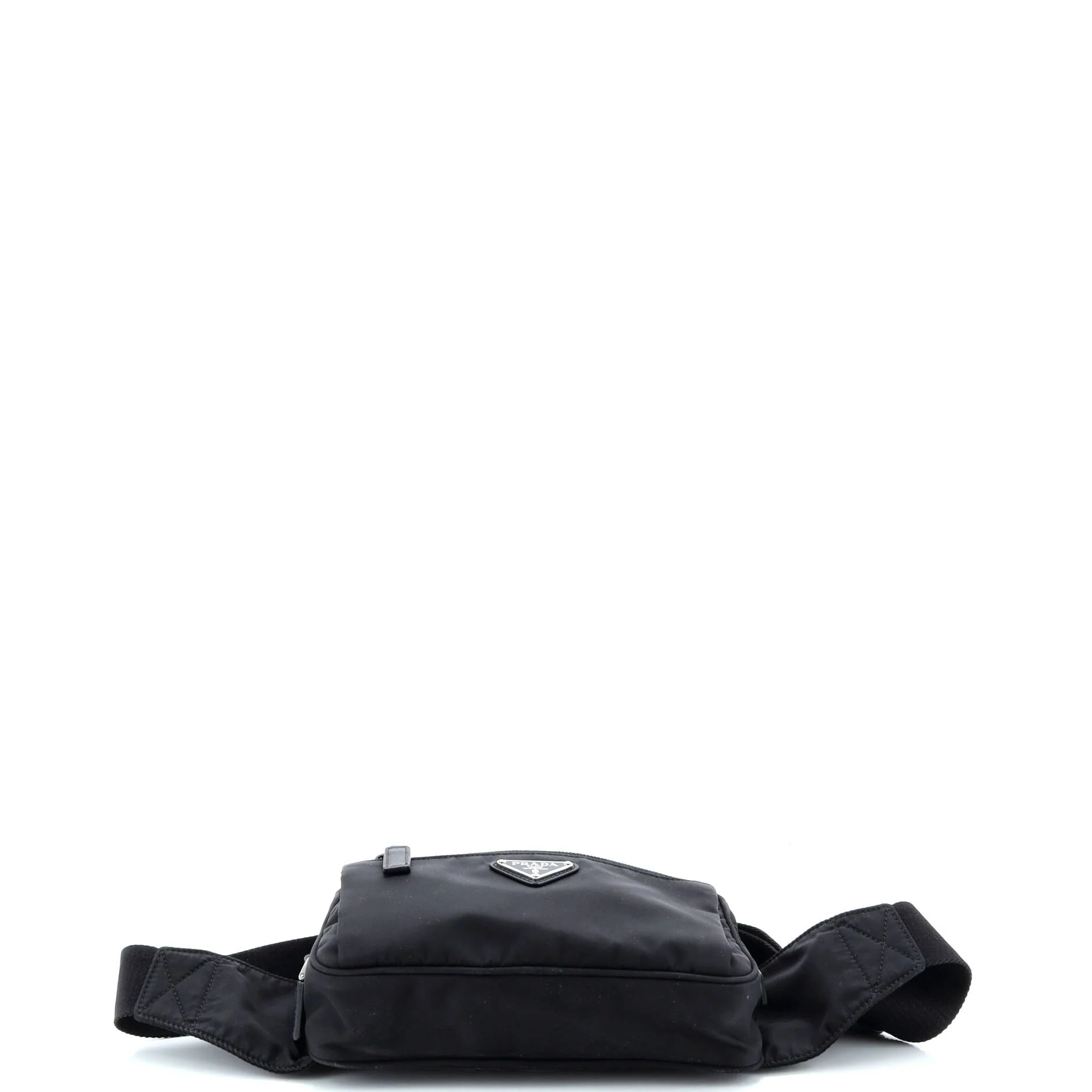 Front Pocket Belt Bag Re-Nylon with Saffiano Leather - Image 4