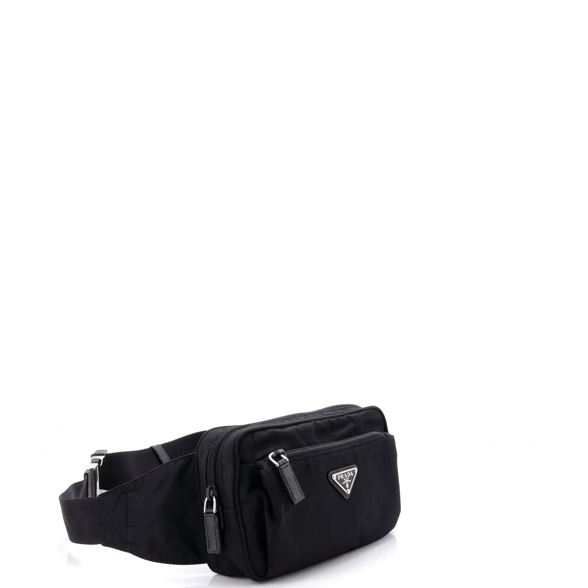 Front Pocket Belt Bag Re-Nylon with Saffiano Leather - Image 2
