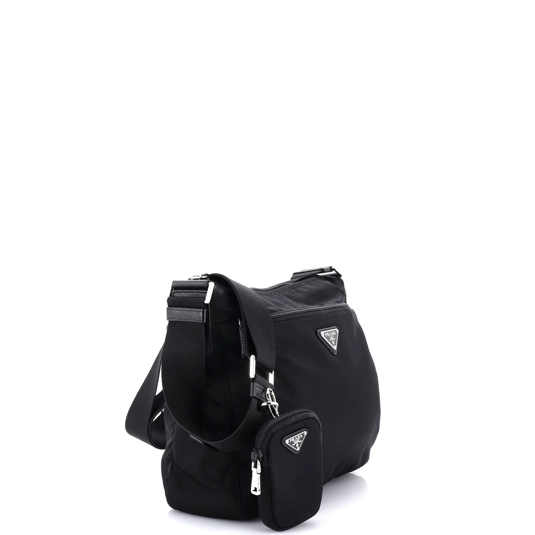 Front Zip Messenger Bag Re-Nylon Medium - Image 2