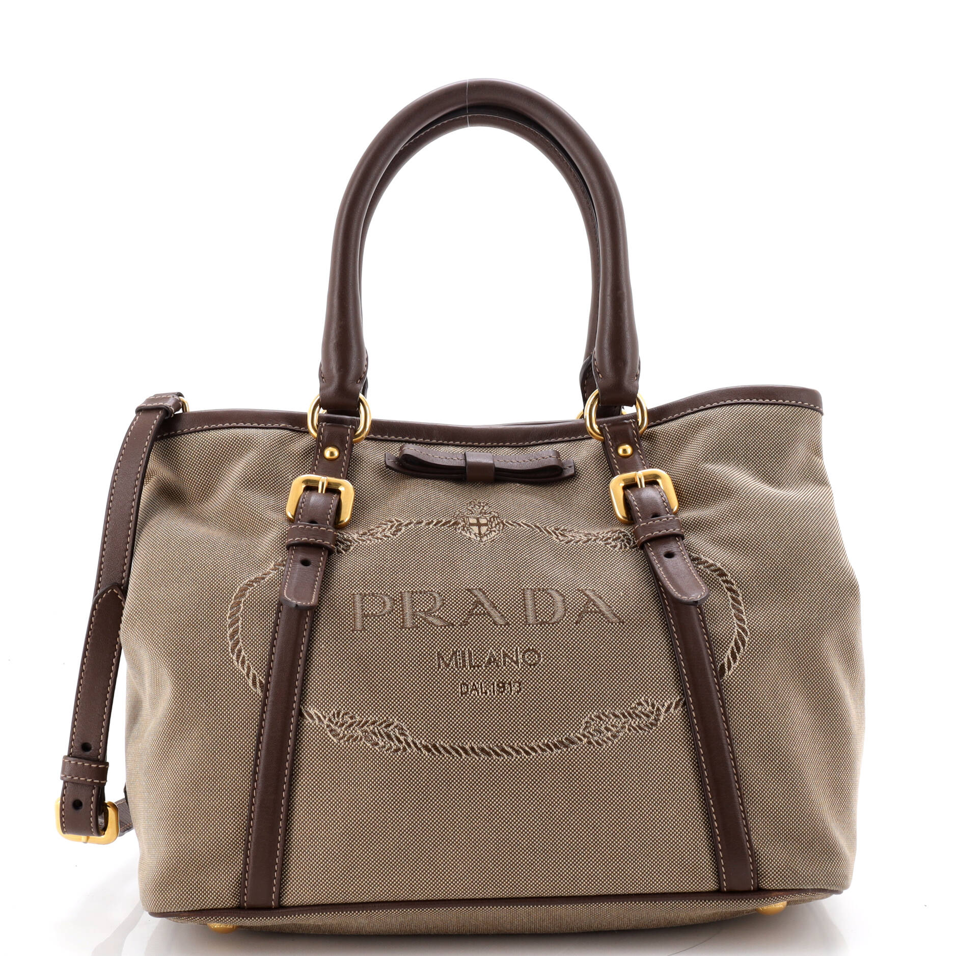 Logo Convertible Tote Canvas with Leather Medium