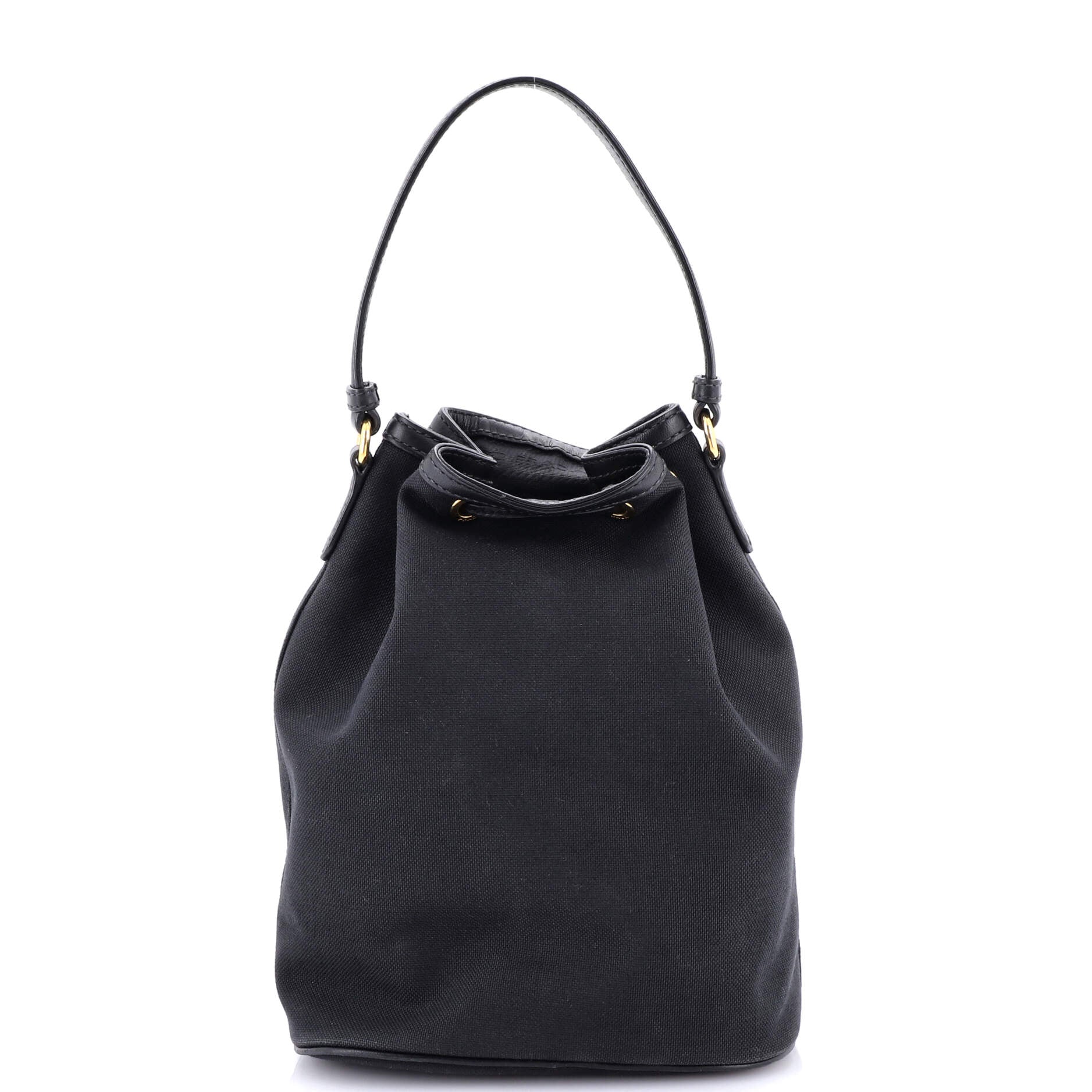 Logo Drawstring Bucket Bag Canvas - Image 3
