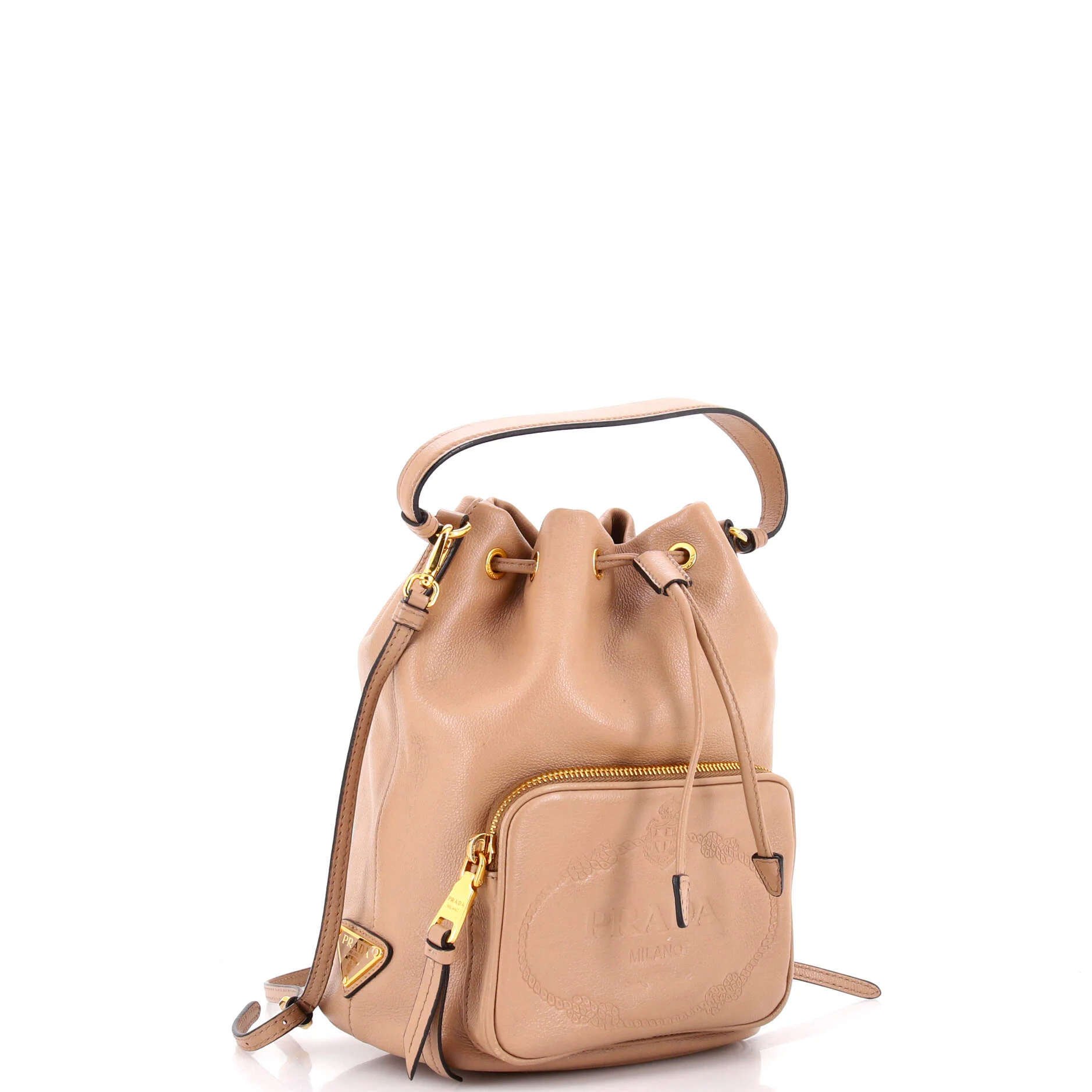Logo Drawstring Bucket Bag Glace Calf Small - Image 2