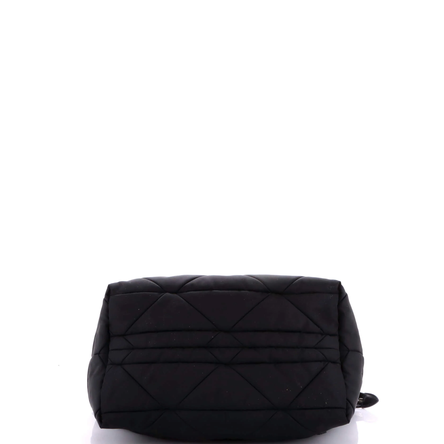 Padded Tote Bag Quilted Re-Nylon with Leather Small - Image 4