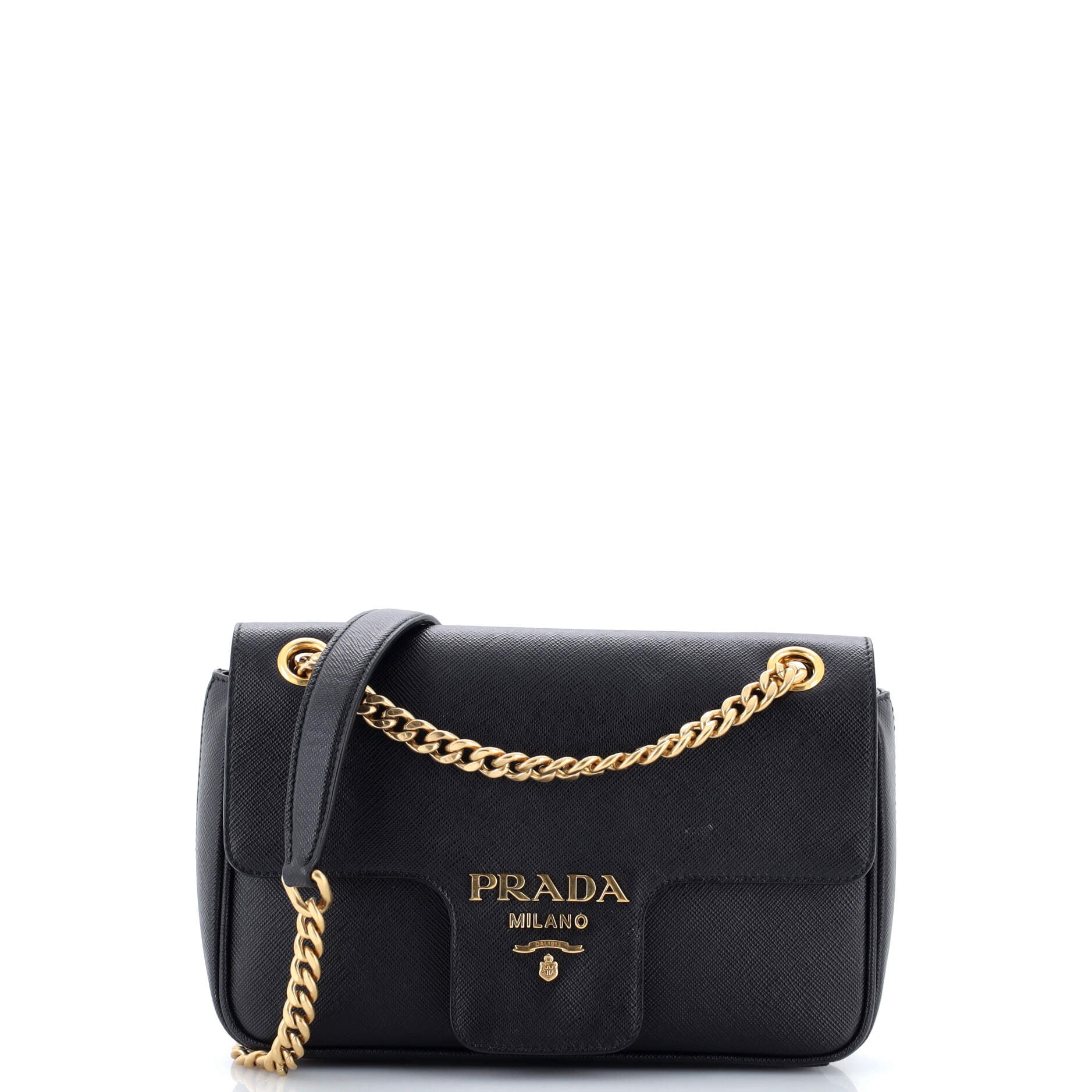 Pattina Flap Shoulder Bag Saffiano Leather Small