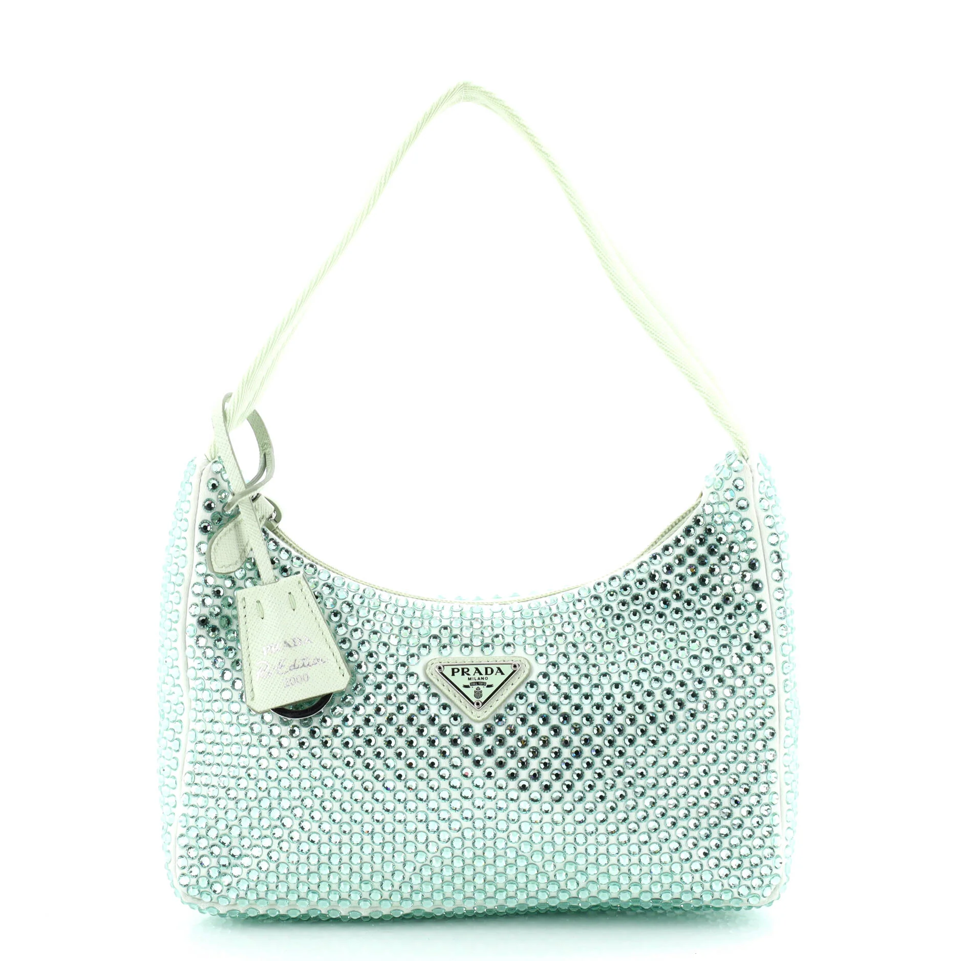 Re-Edition 2000 Hobo Crystal Embellished Satin Mini