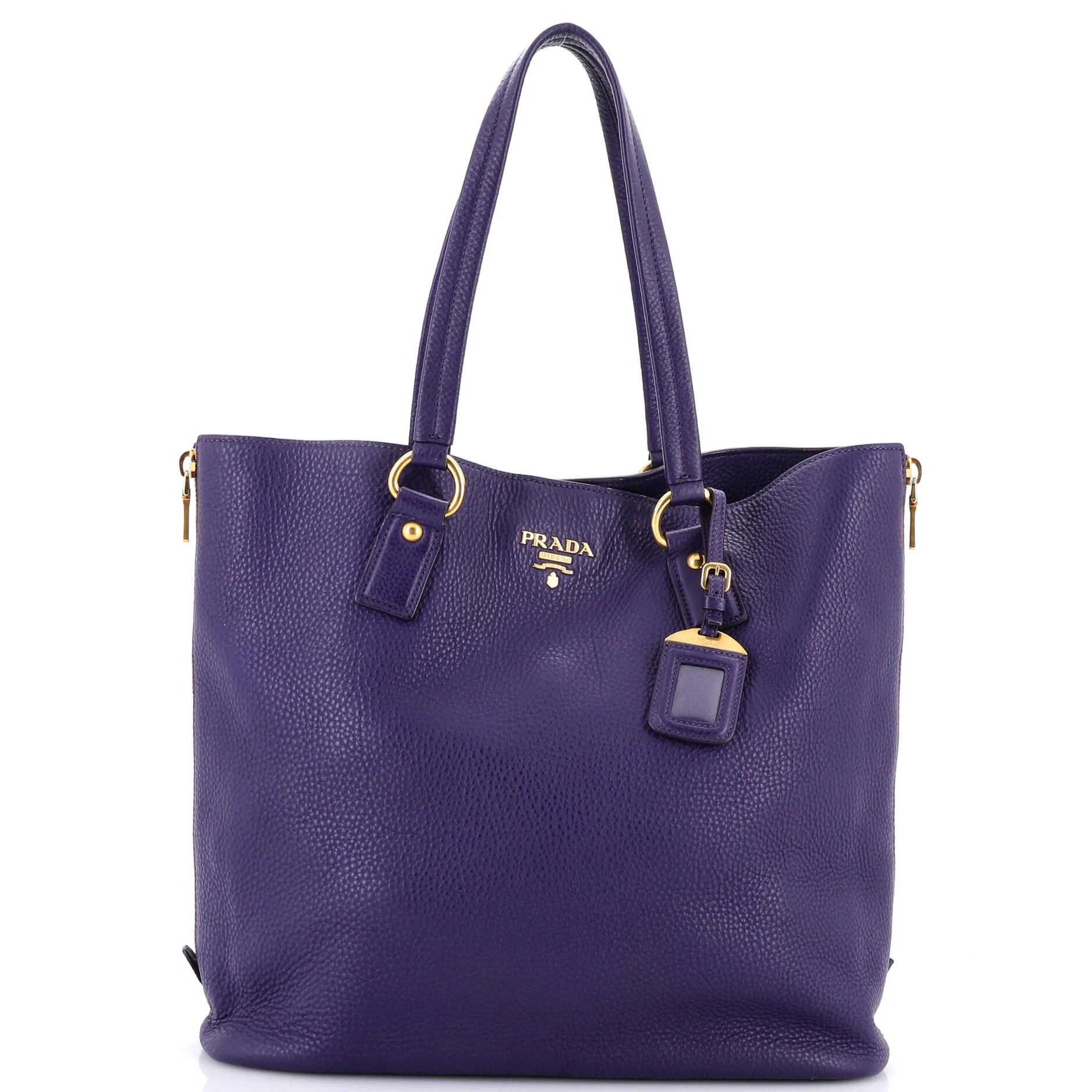 Side Zip Shopper Tote Vitello Daino Large